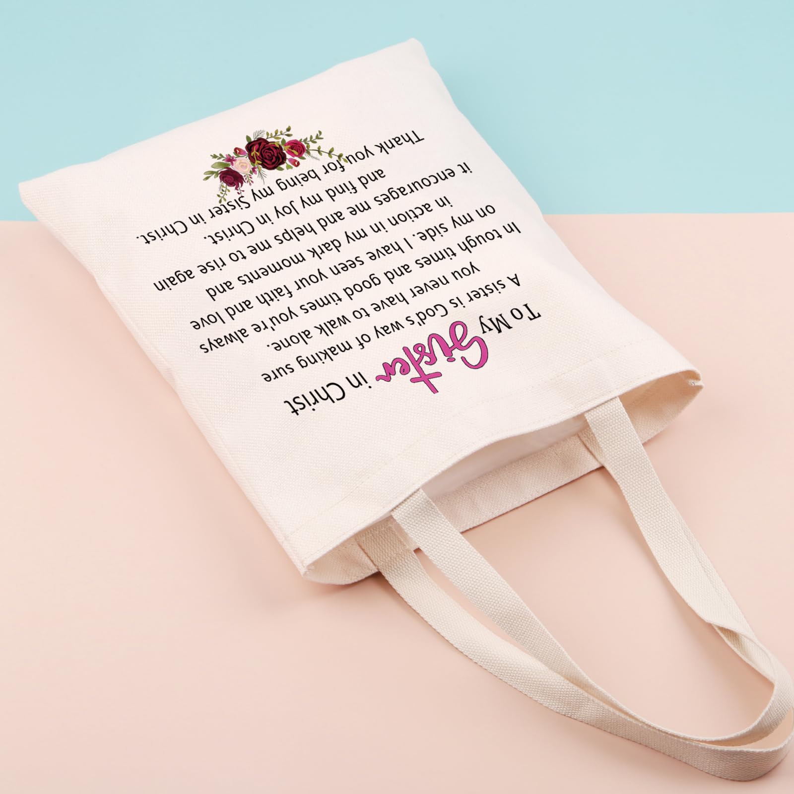 Christian Sister Cosmetic Bag - Religious Birthday Gift for Women, Makeup Pouch with Inspirational Design - Perfect for Church, Bible Study & Travel Accessories