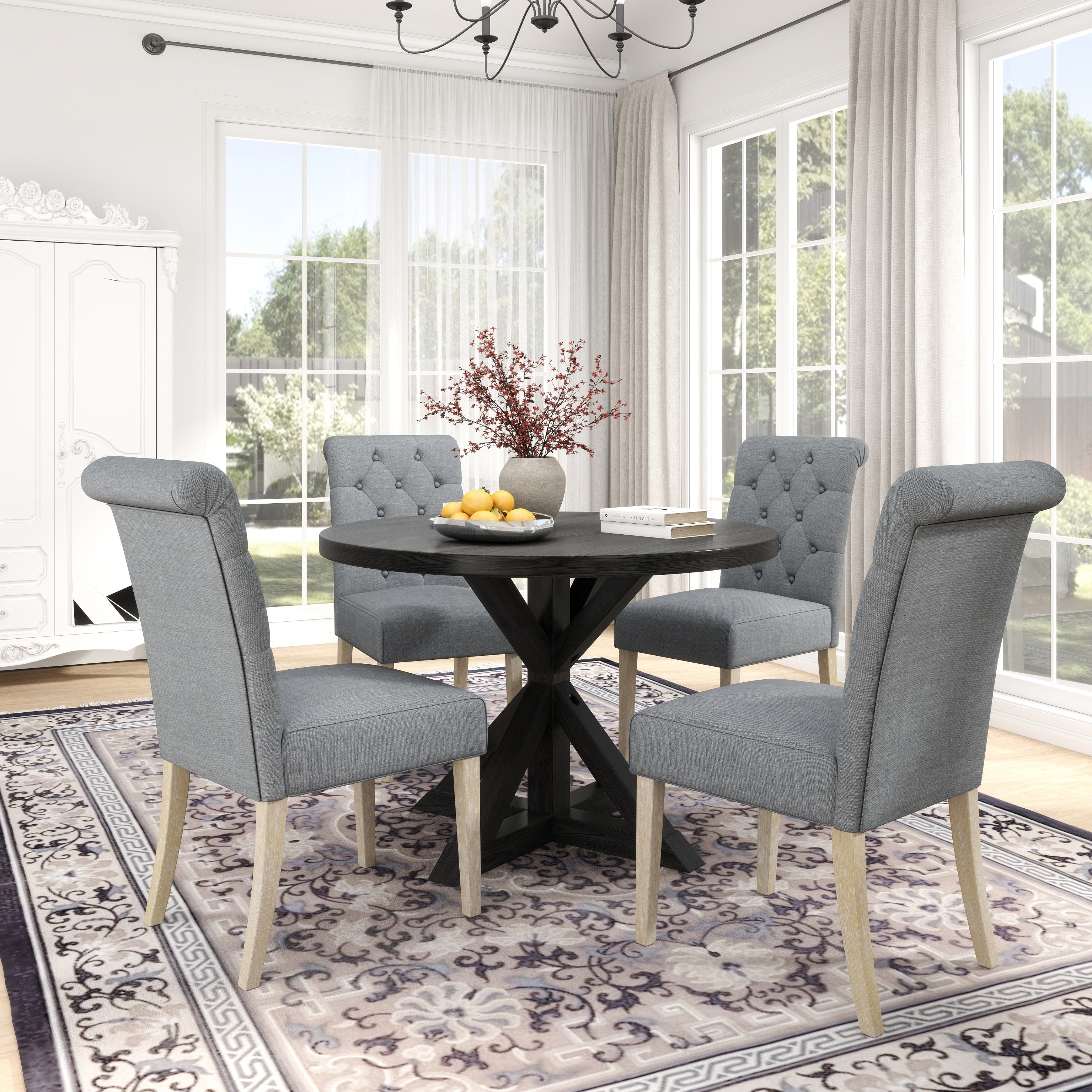 Roundhill Furniture Banff 5-Piece Dining Set - 42