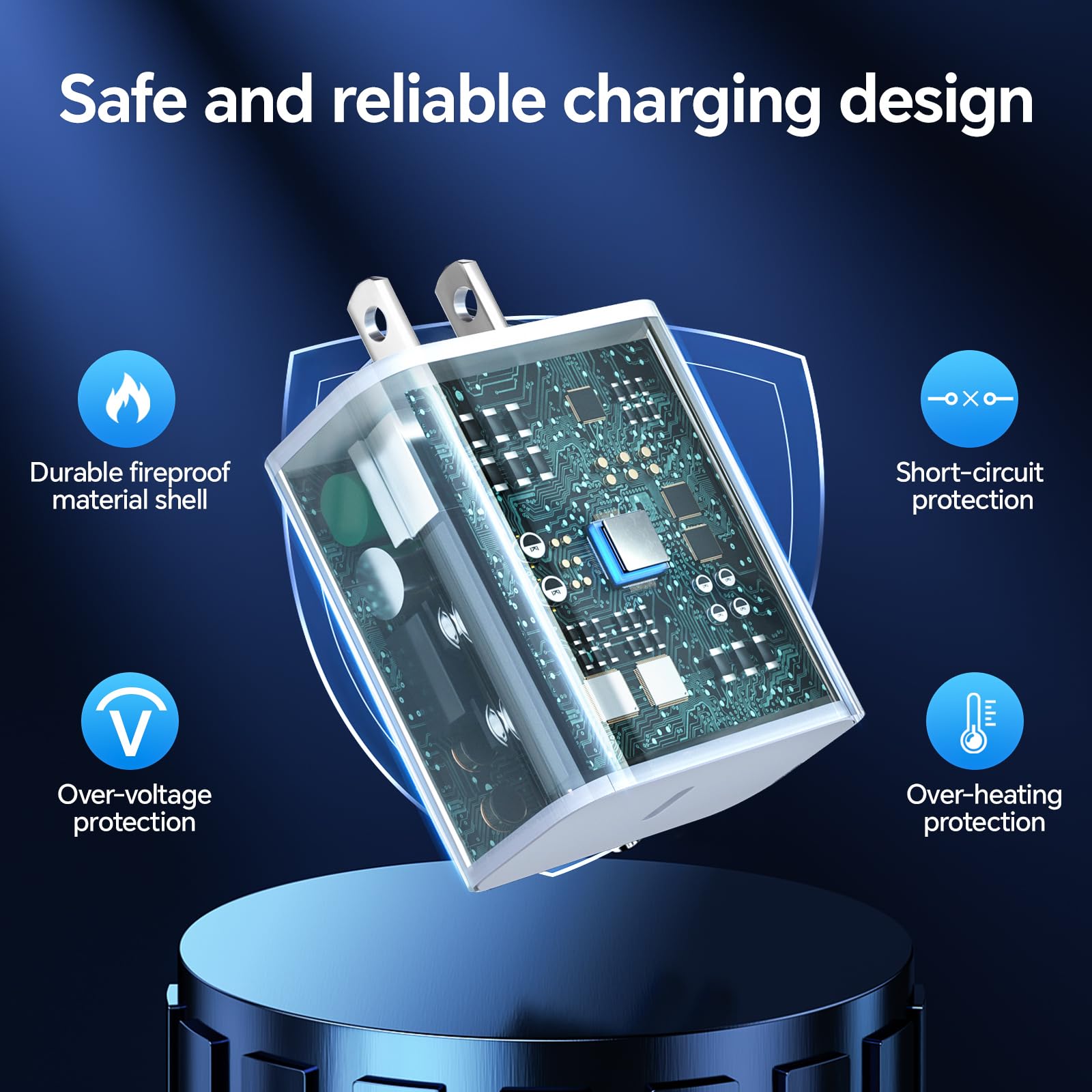 20W USB C Fast Charger with 3-Pack 10FT USB C to Lightning Cable - Compatible with iPhone 14/13/12/12 Pro Max/11/XS Max/XR - Quick Charging for Home, Office & Travel