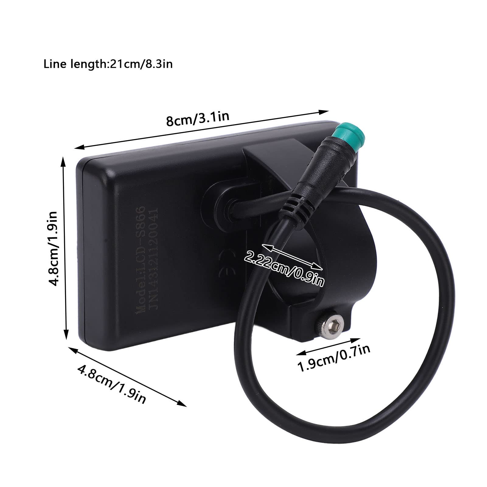 Electric Bike LCD Display - 5 Pin 24V/36V/48V S866 Waterproof LCD Panel for E-Bike & Scooter Upgrades - Speed, Battery & Performance Meter for Commuting & Outdoor Riding
