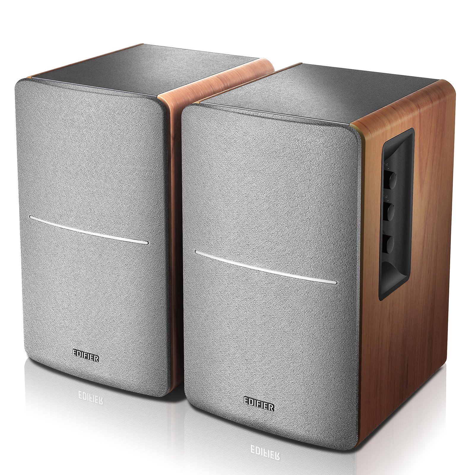 Edifier R1280DB Powered Bluetooth Bookshelf Speakers with Optical Input - Wireless Studio Monitor Speakers - 4 Inch Near Field Speakers - 42W RMS (Wooden Finish) - Perfect for Home Audio, Gaming & Music Listening
