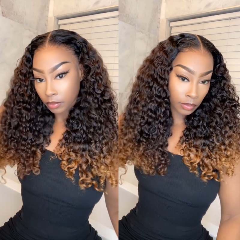 Ombre Brown and Honey Blonde Curly