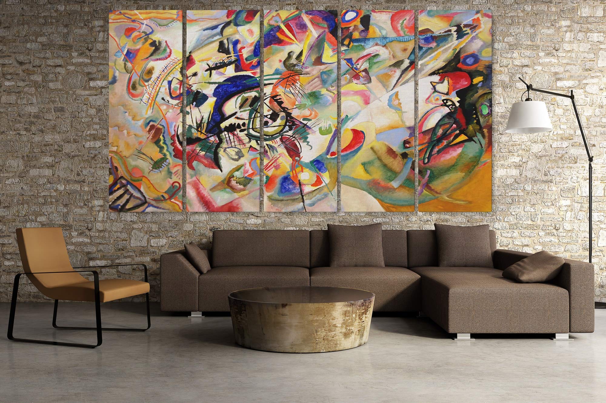 Wassily Kandinsky Composition VII Canvas Wall Art - 5 Piece Set for Home Decor, Living Room & Office | Abstract Art Prints for Modern Interior Design