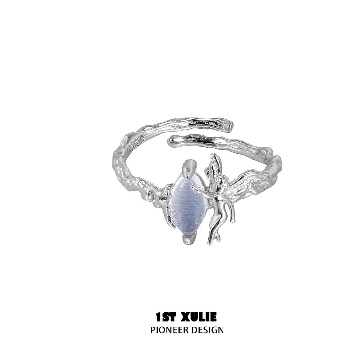 Blue Sky S925 Sterling Silver Opal Genie Rings for Women - Elegant Bohemian Jewelry Gift for Birthday, Anniversary & Special Occasions