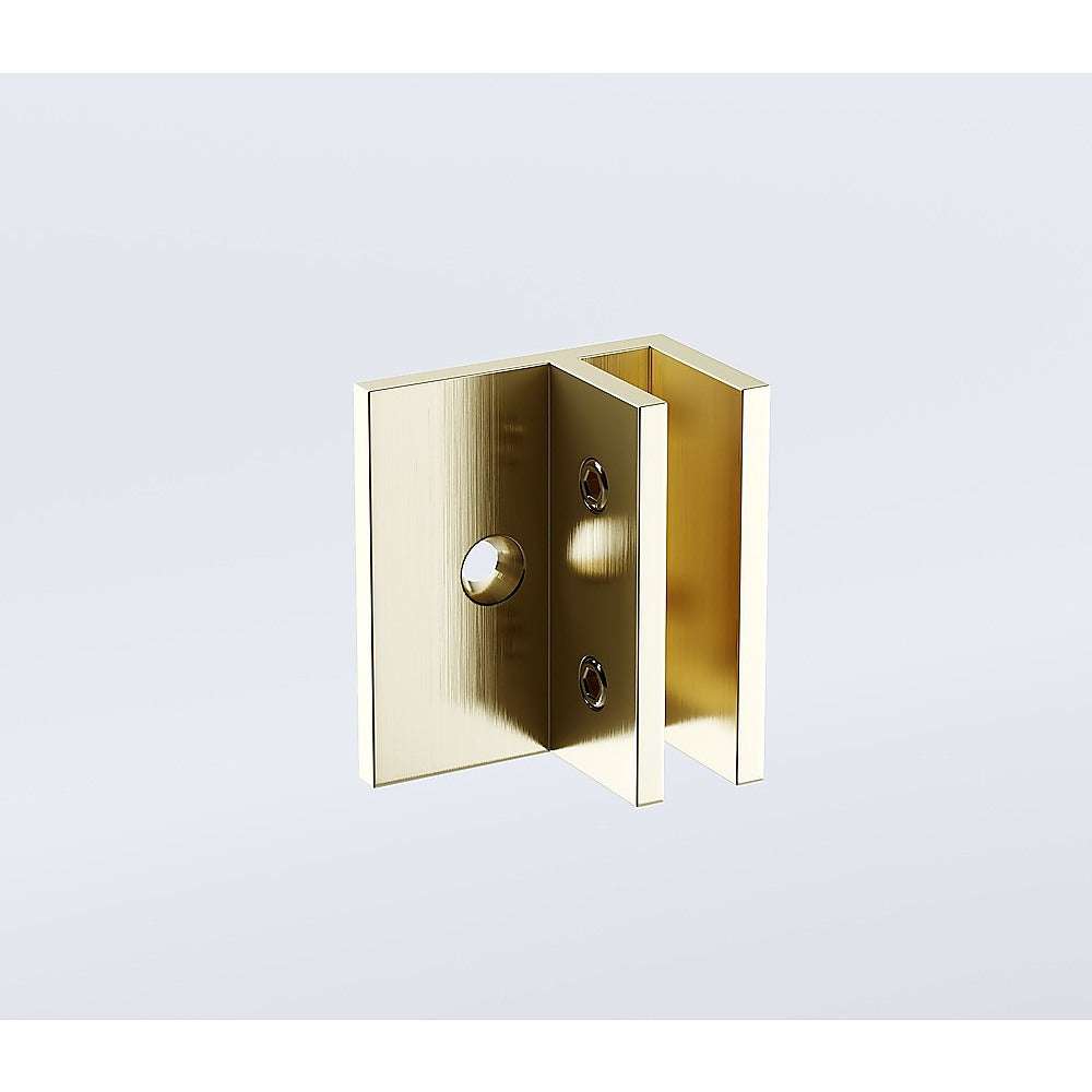 120x200cm Frameless Glass Shower Screen with Gold Wall F Brackets - Waterproof Bathroom Enclosure for Modern Home & Spa Style Bathrooms