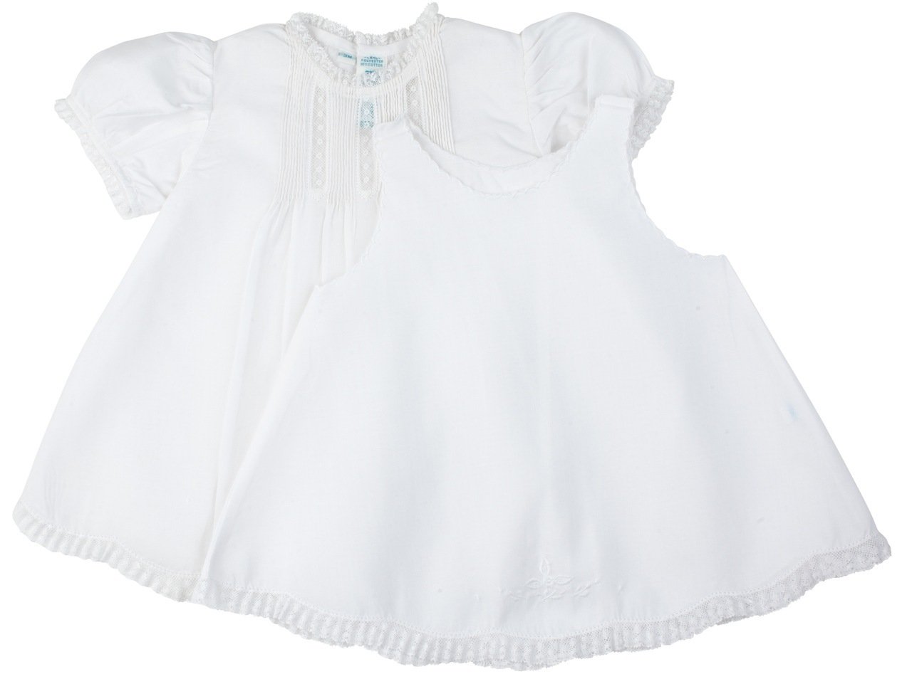 Feltman Brothers Baby Girl's White Pintuck Lace Dress - Elegant Christening, Baptism & Special Occasion Outfit for Newborn to 24 Months