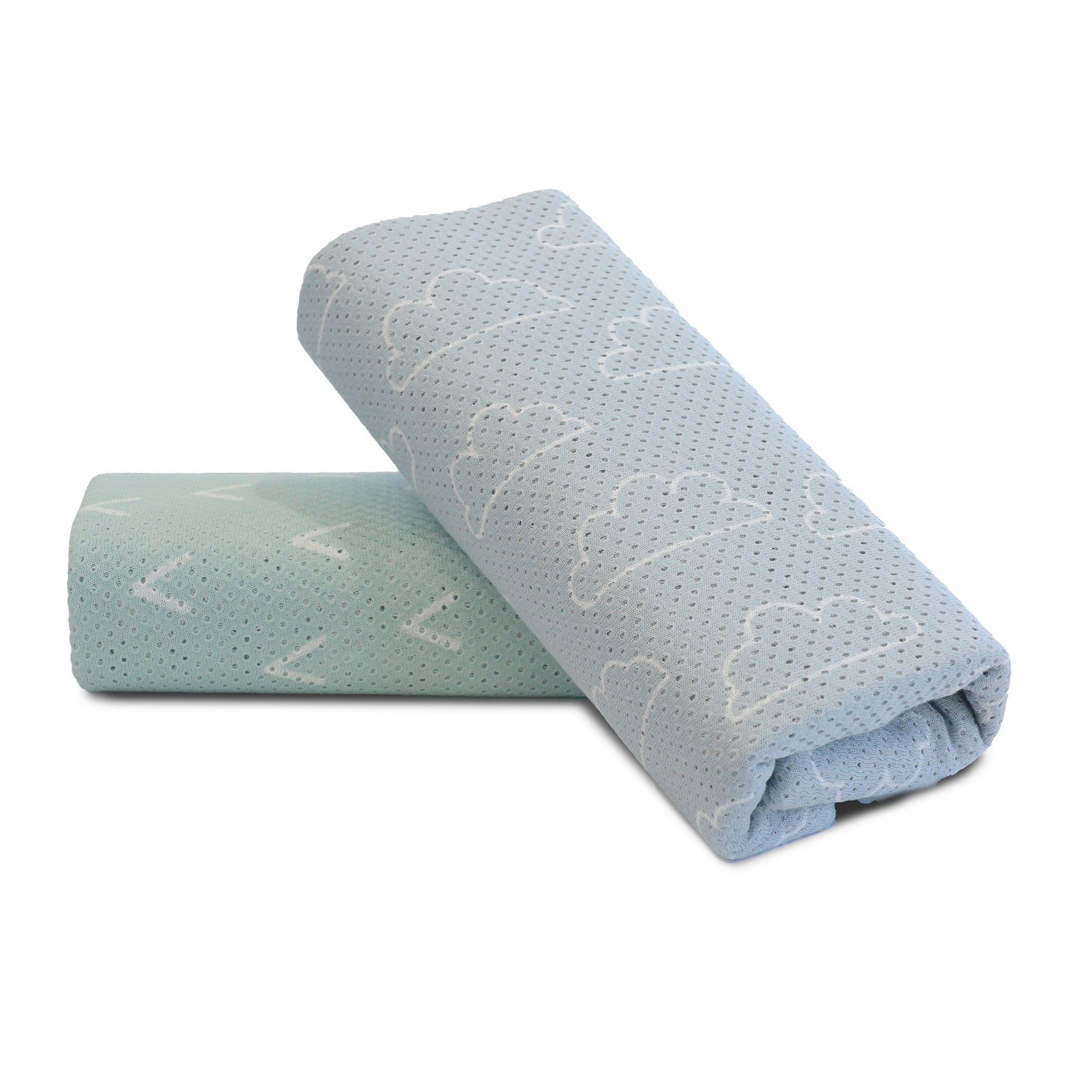 Nordic 2-Pack AIR+ Mesh Nursing Scarf - Breathable Baby Carrier Cover for Breastfeeding - Sky Blue & Mint Green - Perfect for Outdoors, Shopping & Travel