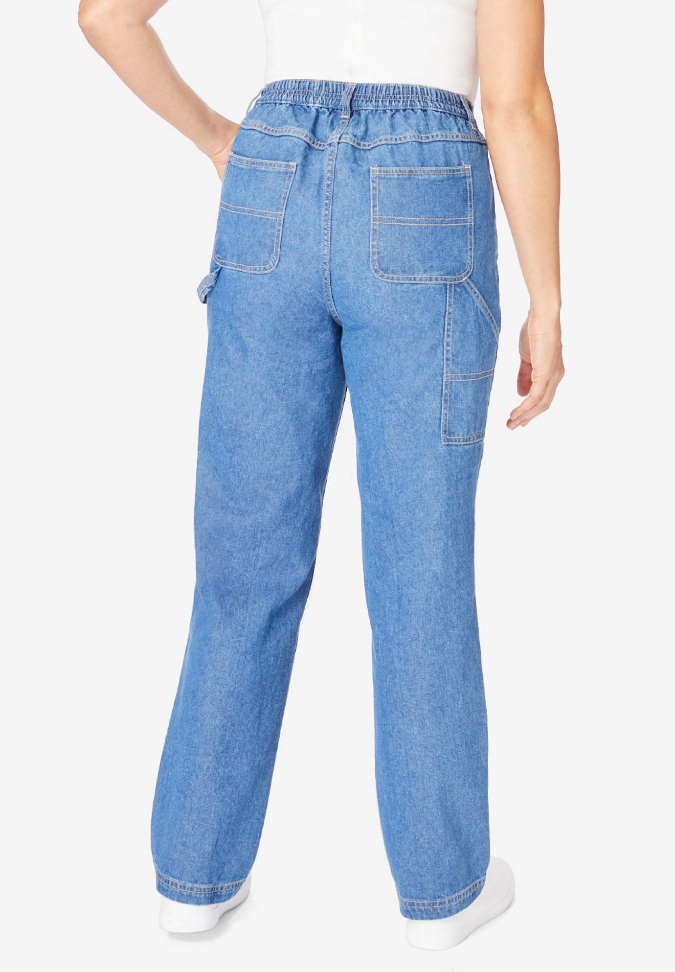 Woman Within Women's Plus Size Carpenter Denim Pants - Comfortable Stretch Jeans for Work & Casual Wear | Perfect for Outdoor Activities & Everyday Use
