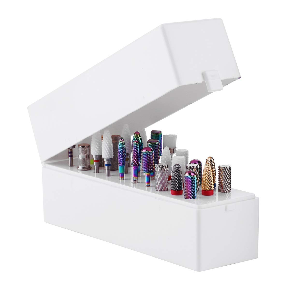 30 Holes Nail Drill Bit Holder with Dust-Proof Cover - Professional Manicure Tool Organizer for Nail Artists & Salons - Perfect for Nail Drill Storage, Display & Travel Case