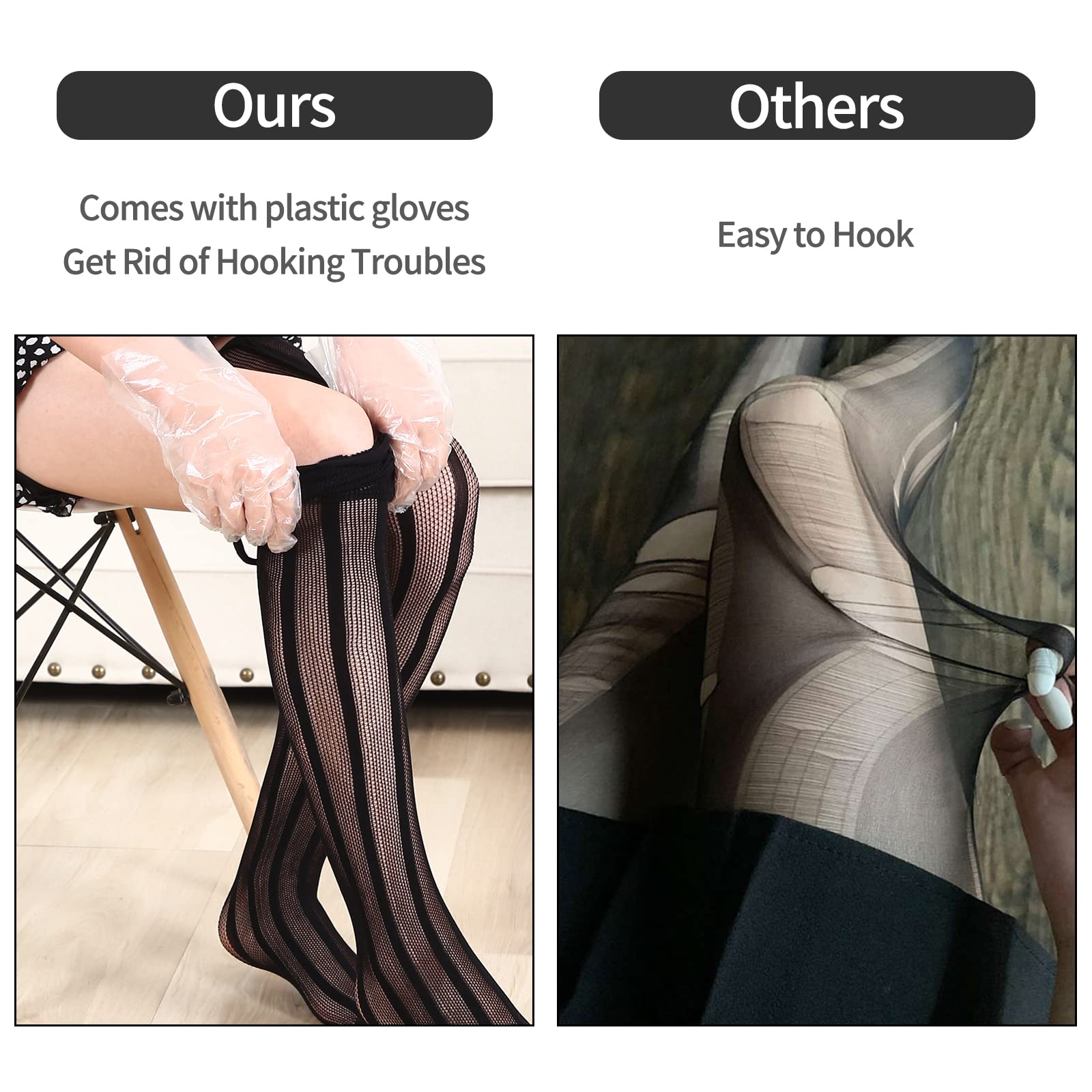 6 Pairs Women's Sexy Fishnet Stockings - High Waist Elastic Tights for Party, Halloween & Cosplay - Comfortable & Stretchy Fashion Hosiery
