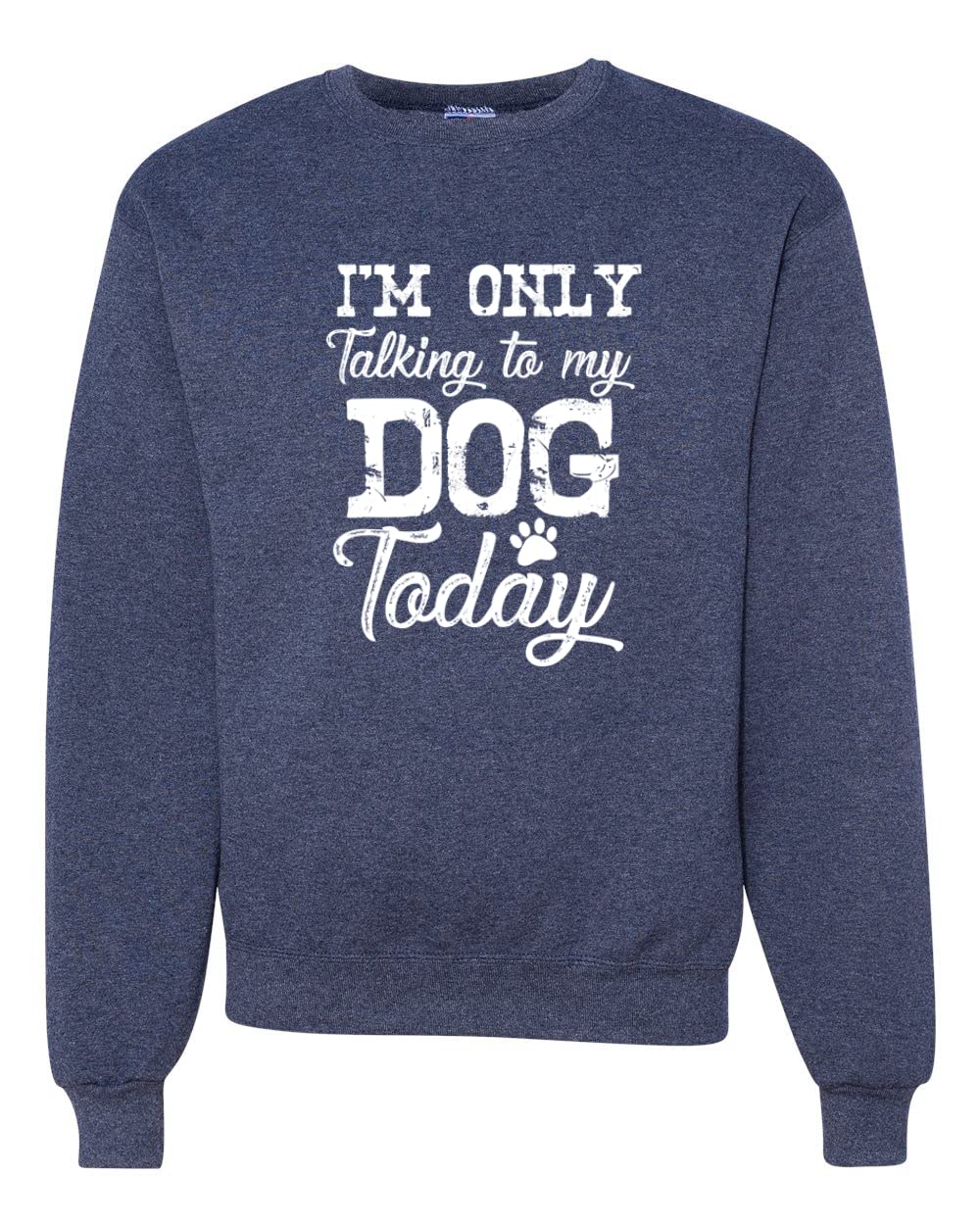 Wild Bobby 'I'm Only Talking to My Dog Today' Funny Dog Lover Unisex Crewneck Graphic Sweatshirt | Cute Casual Outfit for Dog Owners, Pet Lovers Gift, Cozy Lounge Wear