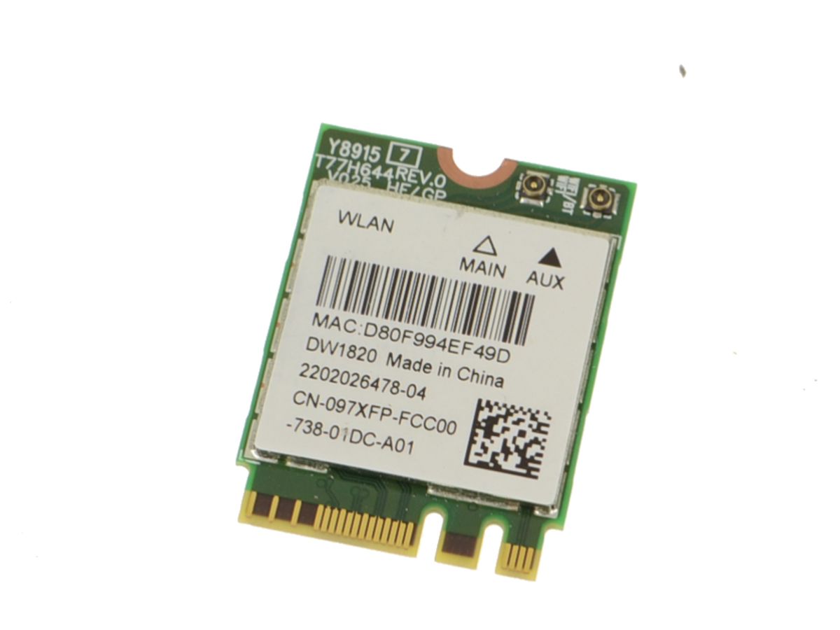 Dell OEM Wireless 1820 DW1820 WLAN WiFi 802.11AC + Bluetooth 4.1 Dual Band M.2 Card - 97XFP with 1 Year Warranty for Laptop & Desktop PC Upgrade | Fast WiFi & Bluetooth Connectivity for Gaming, Streaming & Work