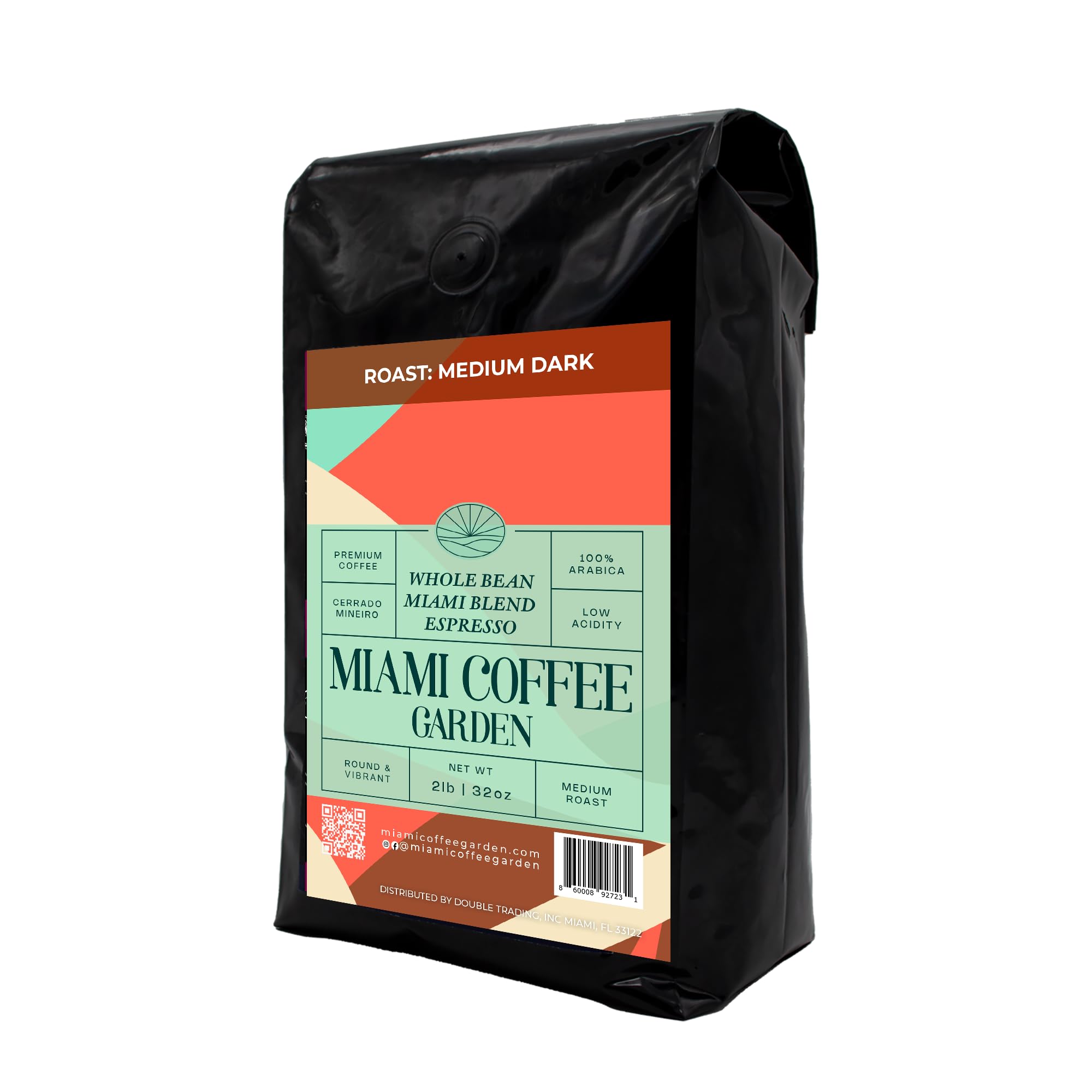 Miami Blend Espresso Beans - Medium Dark Roast, 100% Arabica, 2lb - Perfect for Home Brewing & Cafes