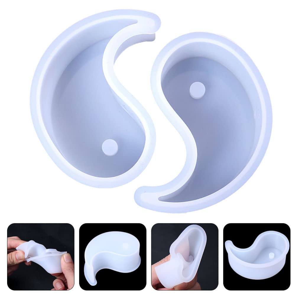 2-Piece Yin Yang Silicone Candle Molds for DIY Scented Candles, Soap & Epoxy Resin Crafts - Perfect for Home Decor, Meditation Spaces & Gift Making