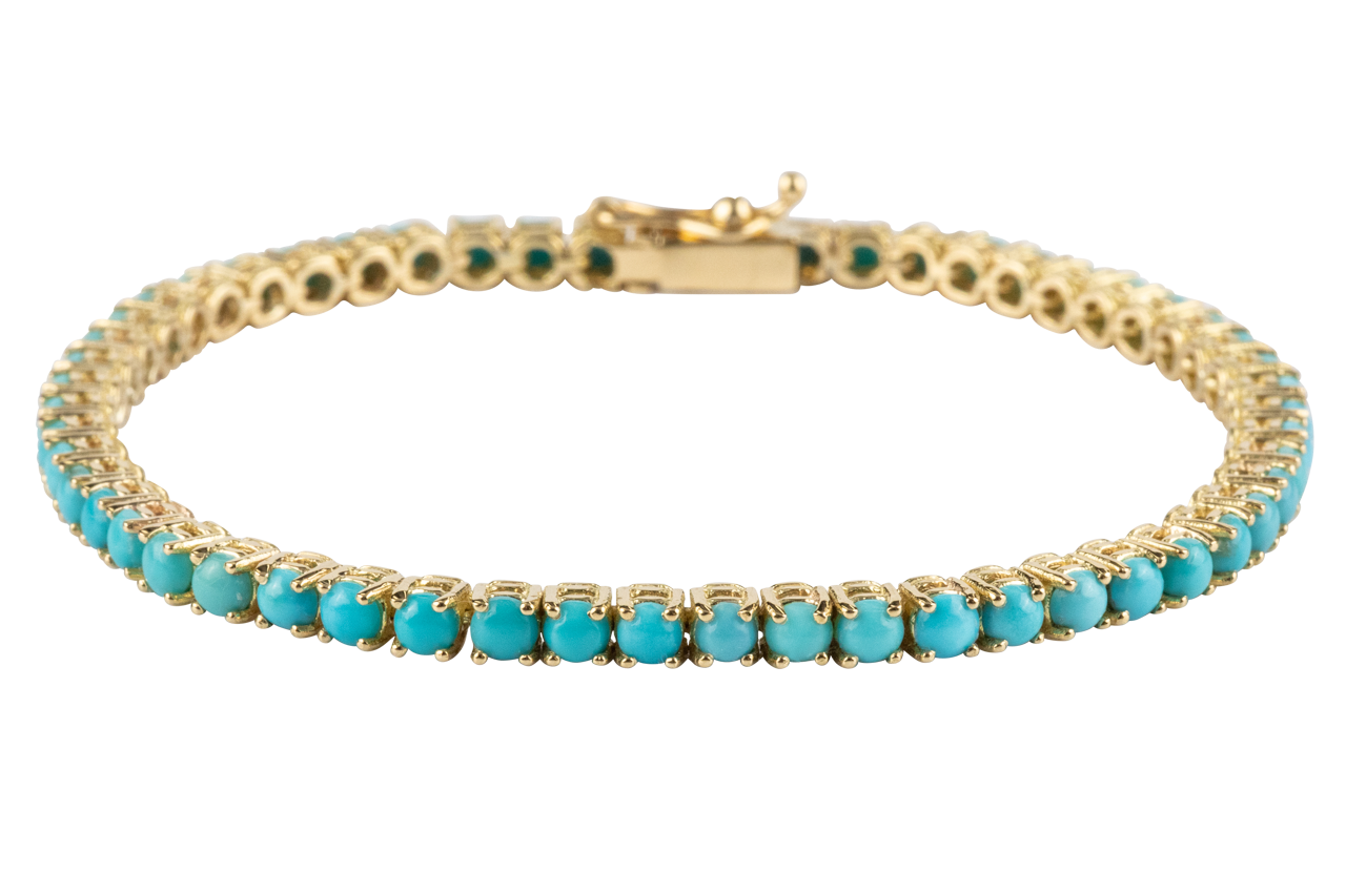Sleeping Beauty Turquoise & Gold Bracelet - Handmade Boho Jewelry for Women, Elegant Beaded Bracelet for Everyday Wear, Perfect Gift for Birthday, Anniversary & Special Occasions