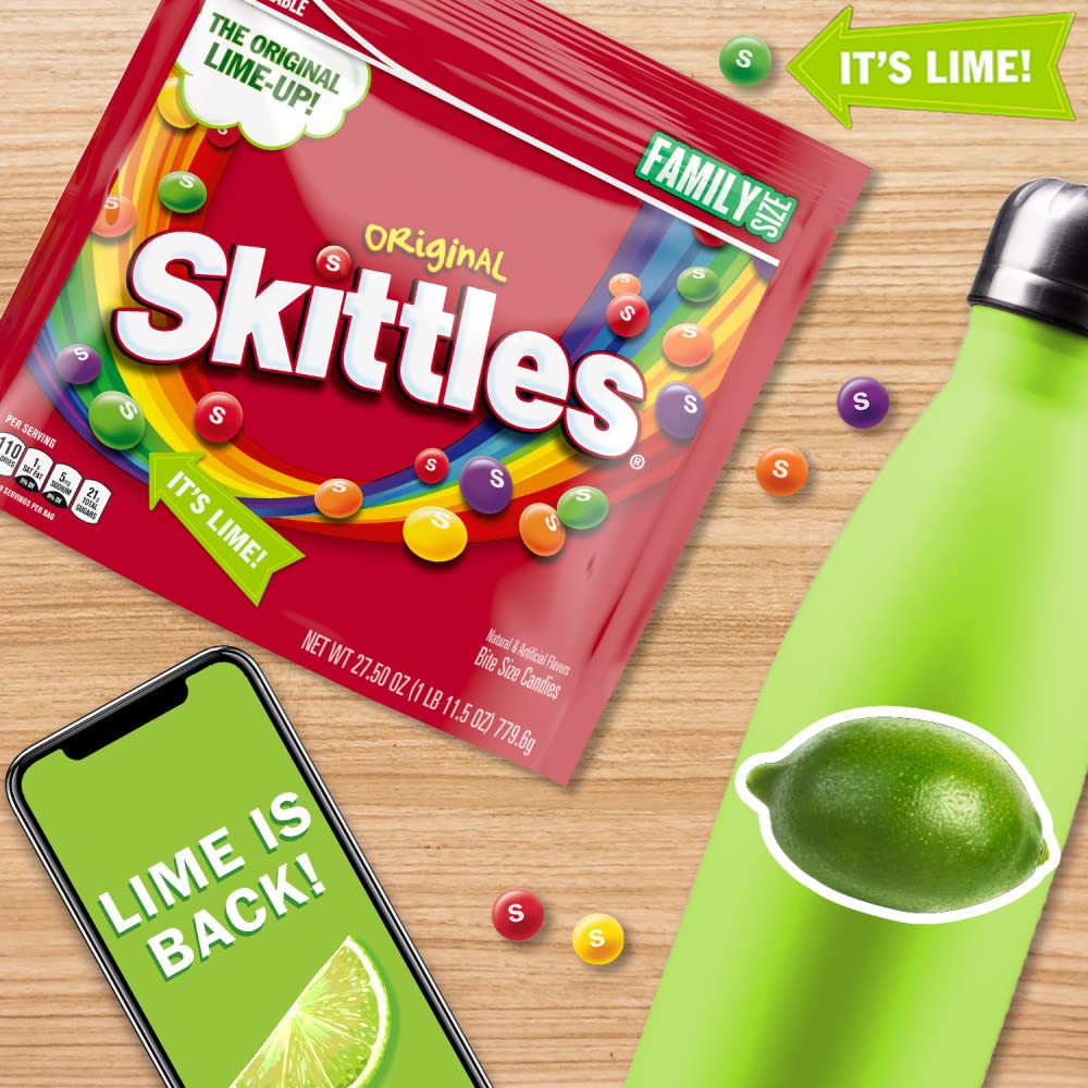 SKITTLES Original Chewy Candy Bulk Pack - 27.5oz (Pack of 6) | Family Size Candy Bags for Halloween, Parties, Movie Nights & Office Snacks | Assorted Fruit Flavors | Resealable Bulk Candy Box