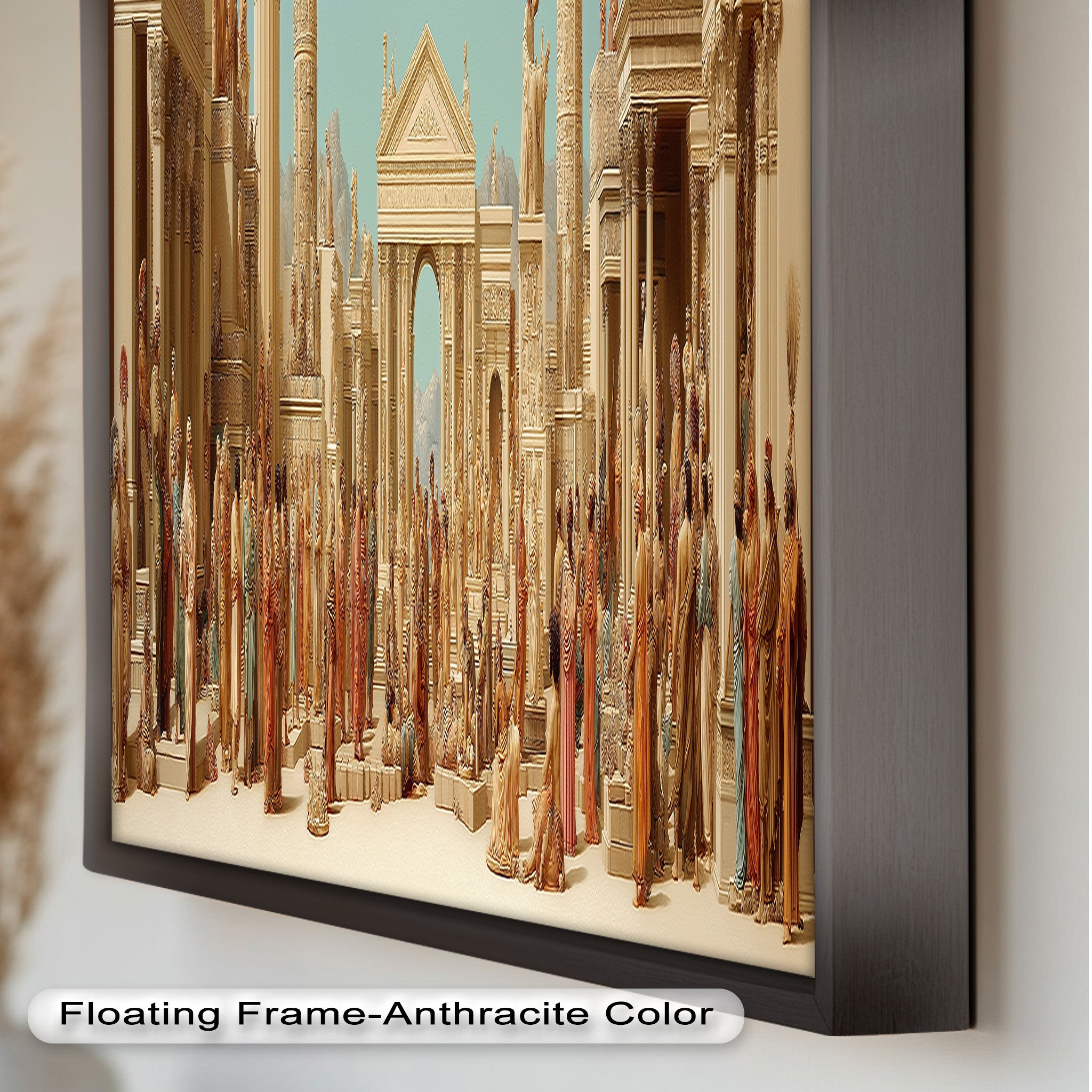 Ancient Agora Gathering - Roman Forum Oil Painting Wall Art | Historical Landscape Artwork | Perfect for Home Decor, Office & Gallery Display