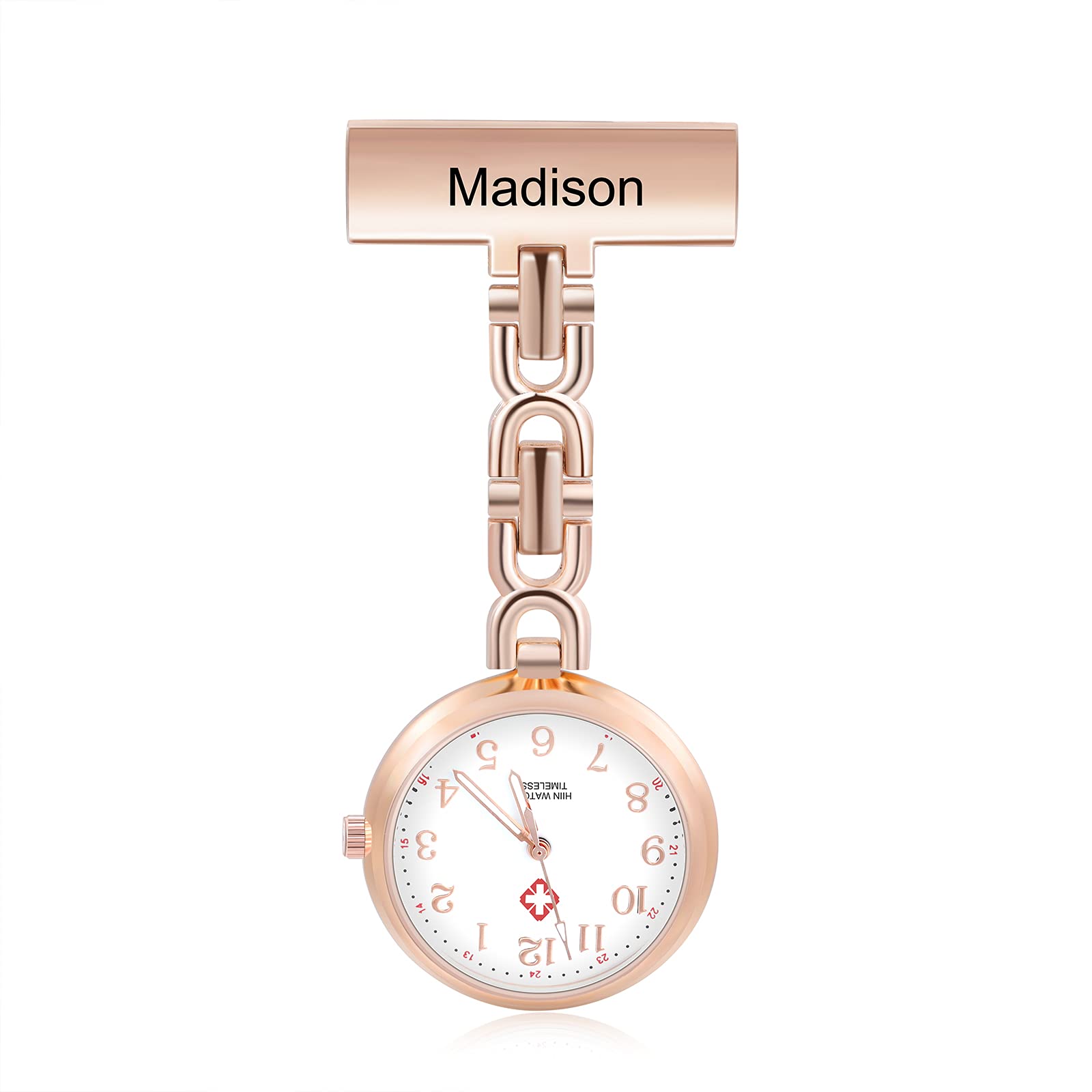 Personalized Nurse Watch for Women - Custom Clip-On Engraved Name Medical Pocket Watch - Perfect for Nurses, Doctors & Healthcare Professionals - Ideal for Shifts, Clinics & Hospitals