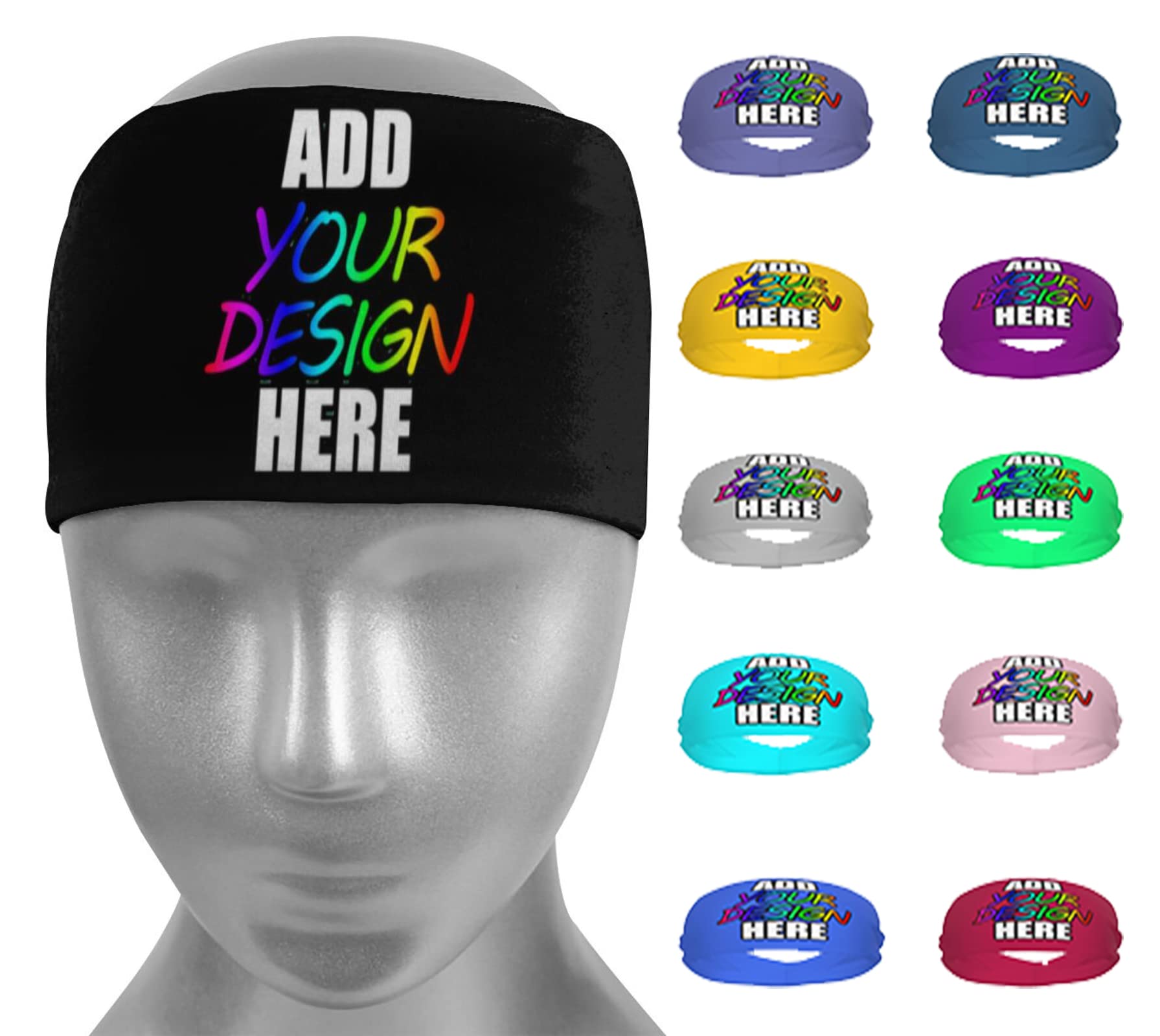 Custom Personalized Workout Sweatbands for Men & Women - Moisture Wicking Stretchy Sport Headbands & Bandanas for Gym, Yoga, Running, Basketball & Cycling - Perfect for Active Lifestyles & Outdoor Sports