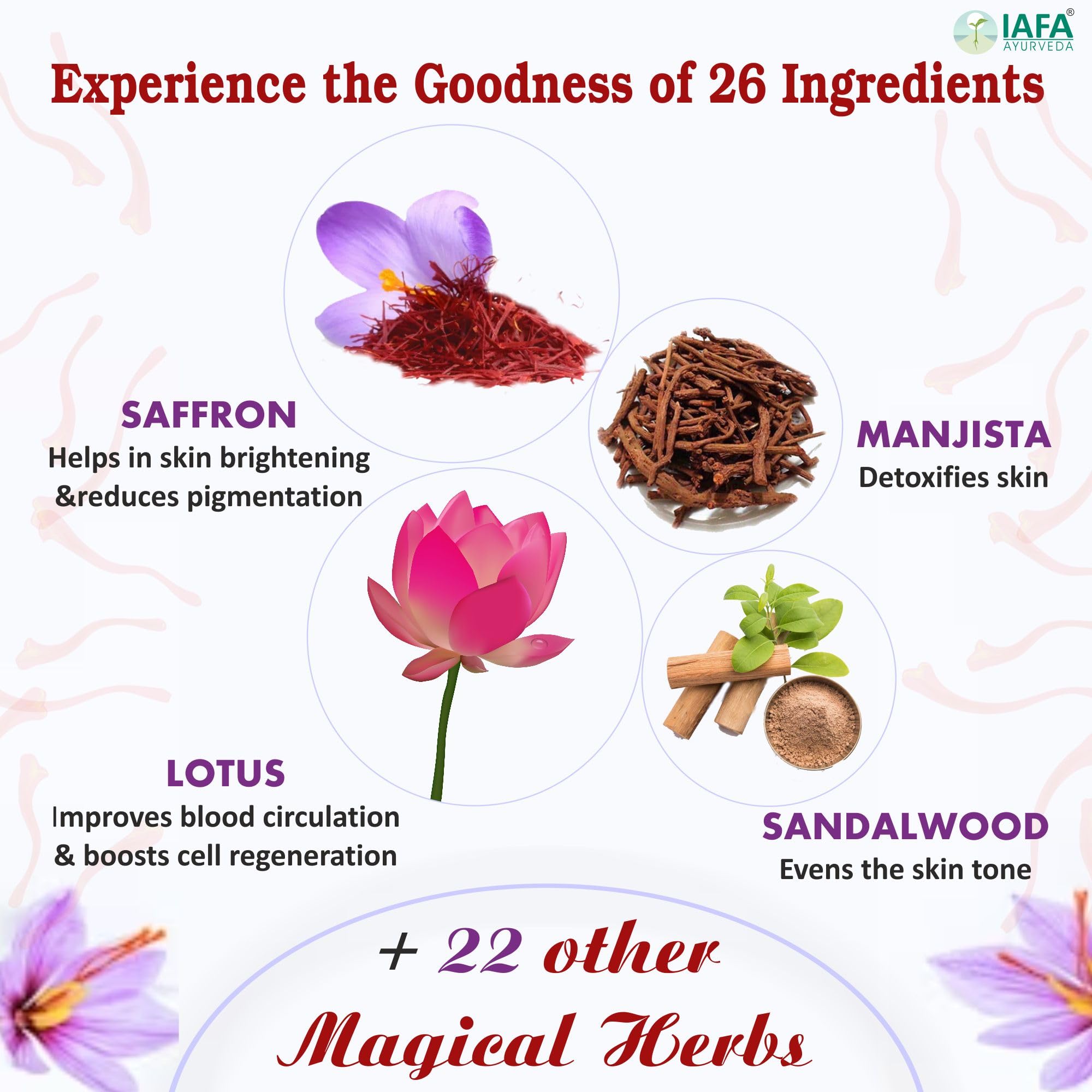 IAFA 100% Pure Kumkumadi Tailam 30ml - Natural Face Oil with Kashmiri Saffron, Lotus & Sandalwood for Skin Brightening & Anti-Aging | Reduces Acne, Dark Spots, Pigmentation & Wrinkles | Herbal Glow Serum with 26 Ayurvedic Ingredients | Perfect for Daily Skincare Routine & Nighttime Rejuvenation