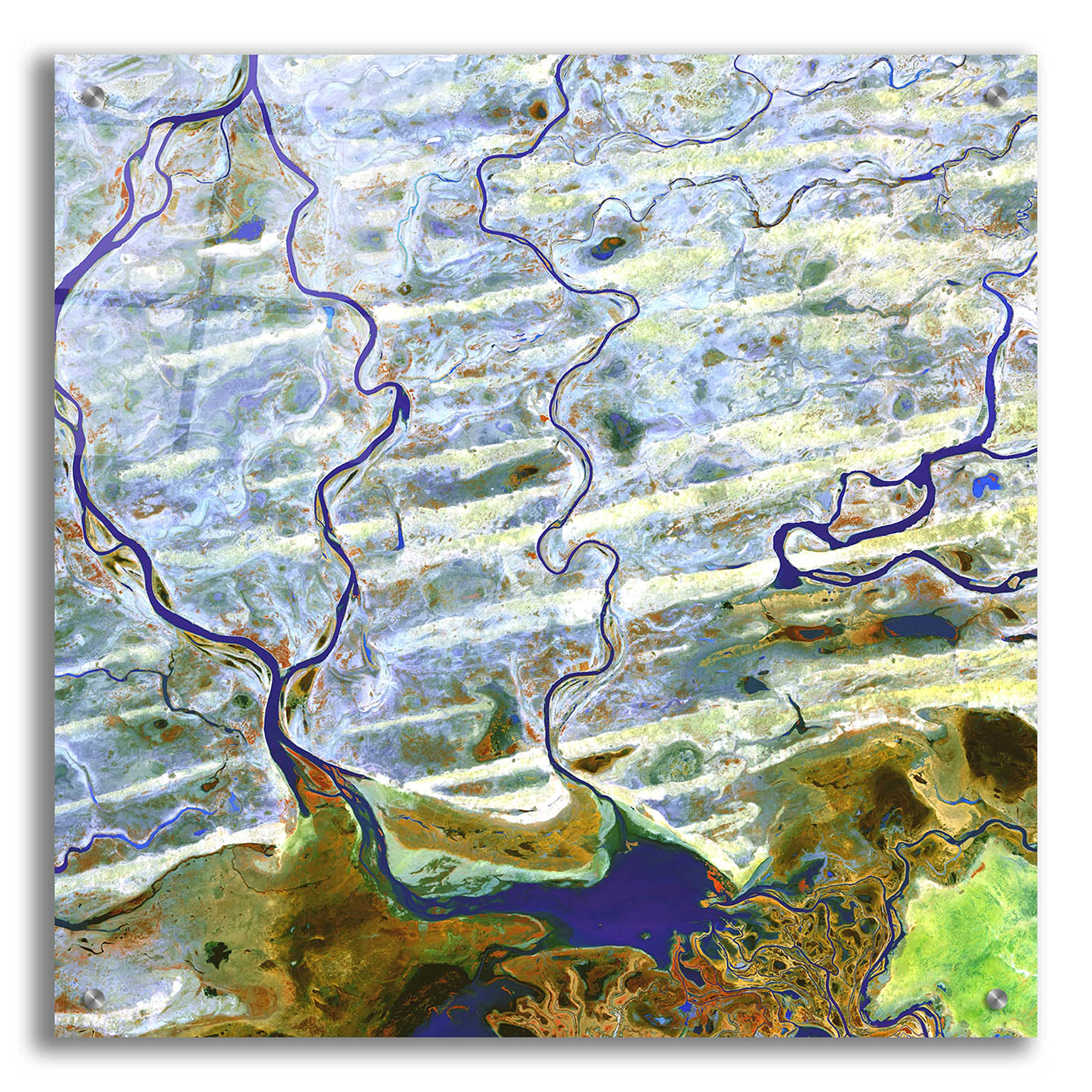 Epic Art 'Earth as Art: Niger River' Acrylic Glass Wall Decor - 24x24 Inch Modern Home & Office Artwork - Perfect for Living Room, Bedroom, or Office Decoration