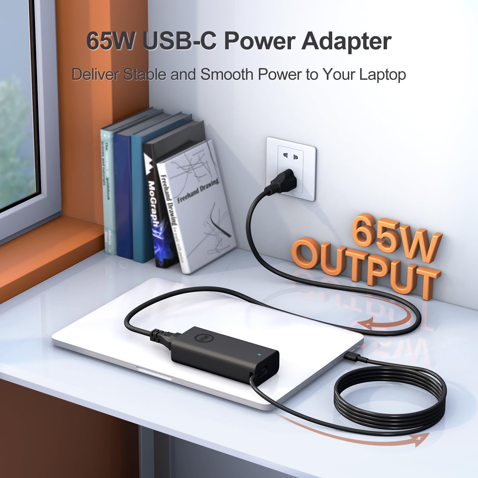 65W USB-C Laptop Charger for Dell XPS 13, Latitude 3000 & 5000 Series - Compatible with Dell 3340 3440 3540 3550 5420 5430 5520 5320 5340 5440 5550 7440 7490 7640 7410 7310 2-in-1 9440 - Includes Power Cord - Perfect for Home, Office & Travel Use
