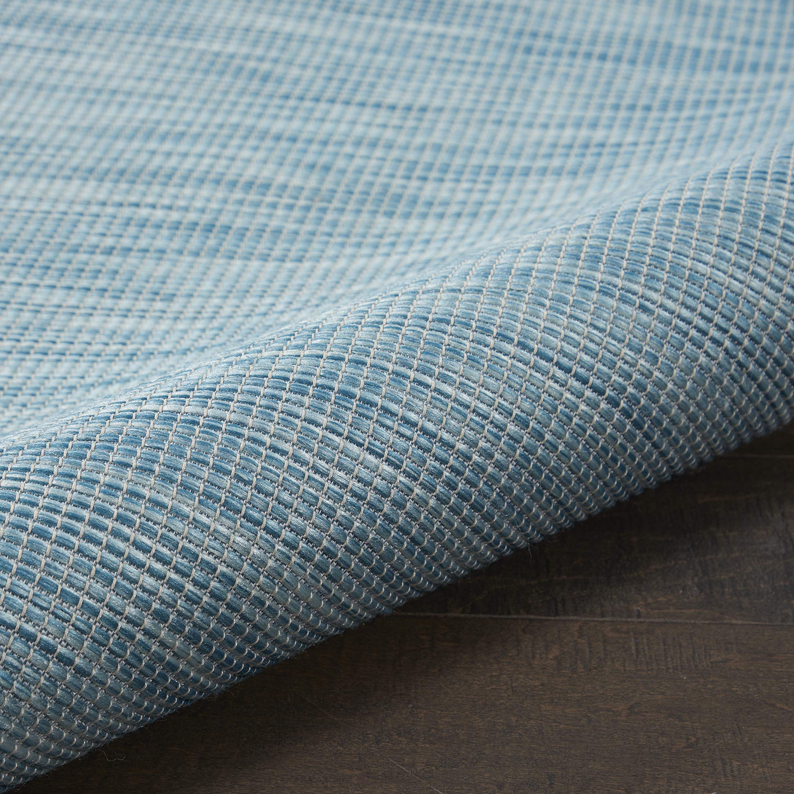 Nourison Positano Indoor-Outdoor Aqua 9' x 12' Area Rug - Easy to Clean, Non-Shedding, Stain Resistant - Perfect for Bedroom, Living Room, Dining Room, Backyard, Deck & Patio - Great for High-Traffic Areas and Outdoor Entertaining (9x12)