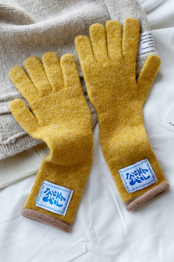 Solid Color Macaron Warm Knitted Touchscreen Gloves for Women - Soft Winter Gloves for Phone Use, Driving, and Outdoor Activities