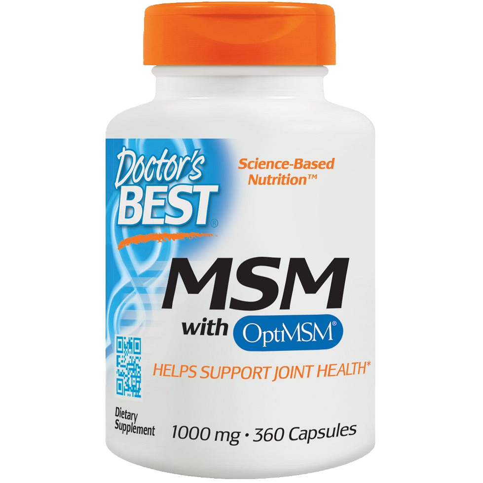 Doctor's Best MSM with OptiMSM Supplement - 1000mg per Serving, 360 Capsules for Joint Support & Muscle Recovery - Ideal for Athletes & Active Lifestyles