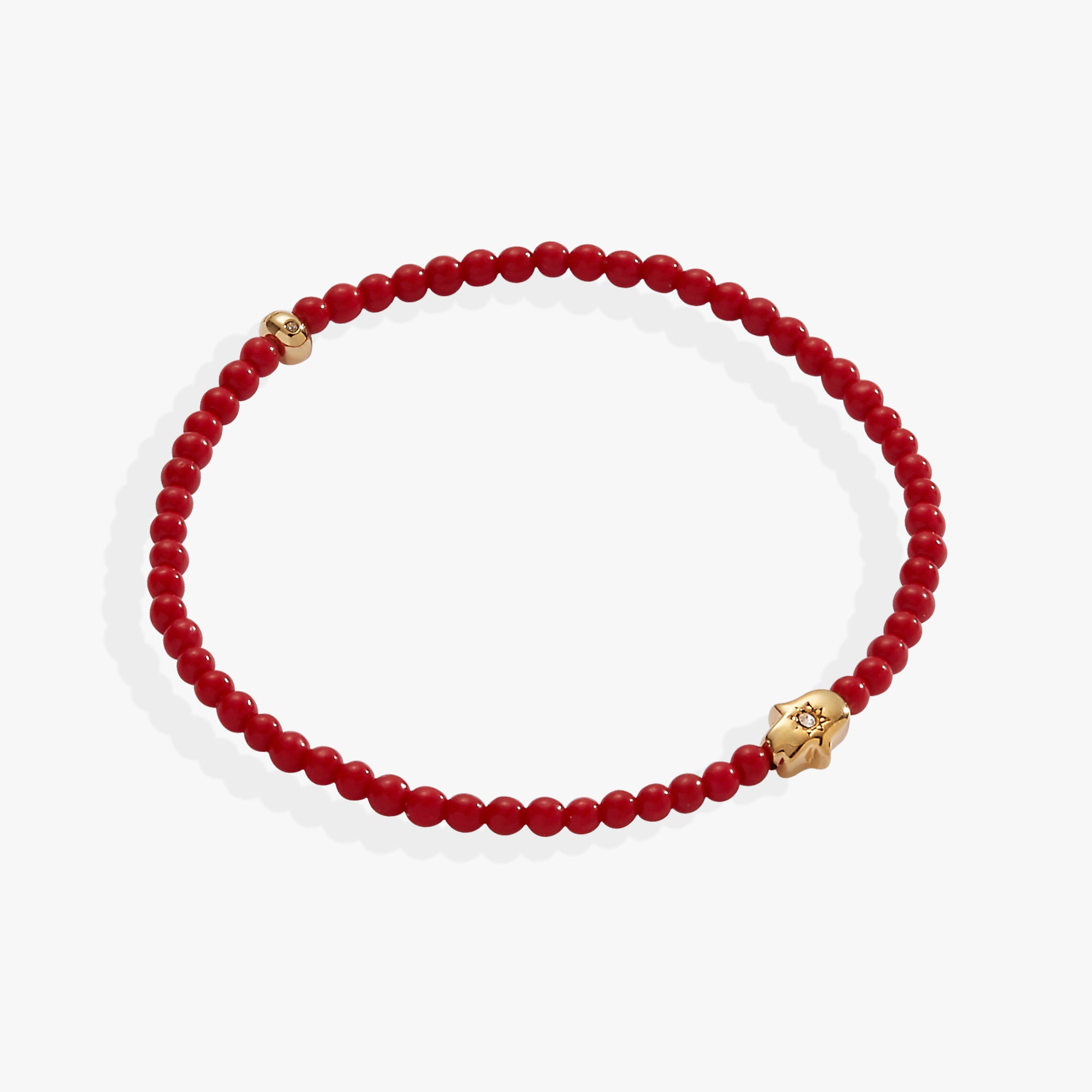 Hamsa Coral Mini Stretch Bracelet for Women - Handmade Adjustable Beaded Bracelet with Evil Eye Protection - Perfect for Yoga, Meditation & Boho Fashion Accessories