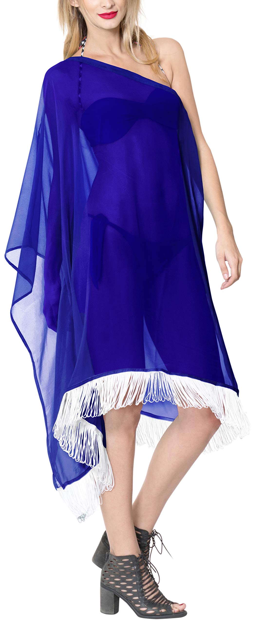 LA LEELA Women's Beach Cover Up - Lightweight Bikini Cover Dress for Summer Swimwear, Pool Party & Vacation - Flowy Swimwear Wrap for Beach, Resort & Tropical Getaways