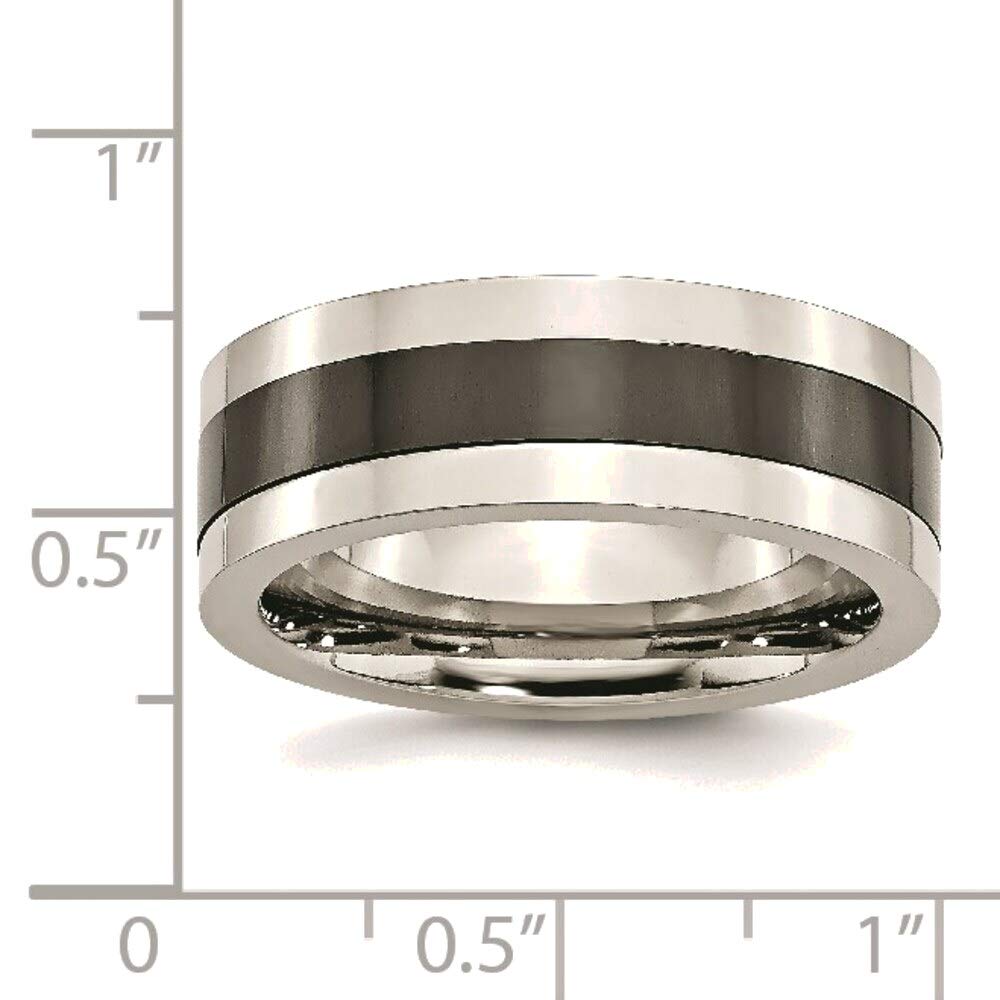 Bonyak Stainless Steel & Black Ceramic Ring - Size 10.5 Wedding Band for Men, Durable Polished Jewelry for Everyday Wear & Special Occasions