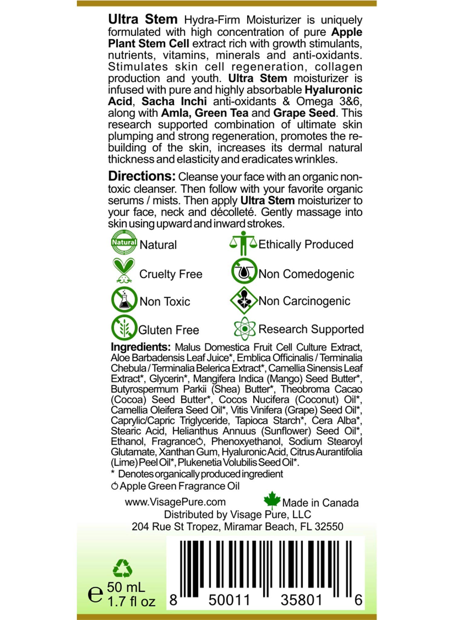 Ultra Stem Regenerative Moisturizer - Organic & Physician Formulated Anti-Aging Cream - Natural Stem Cell Face Moisturizer for Wrinkles & Deep Skin Repair | Day & Night Hydration for Youthful Glow
