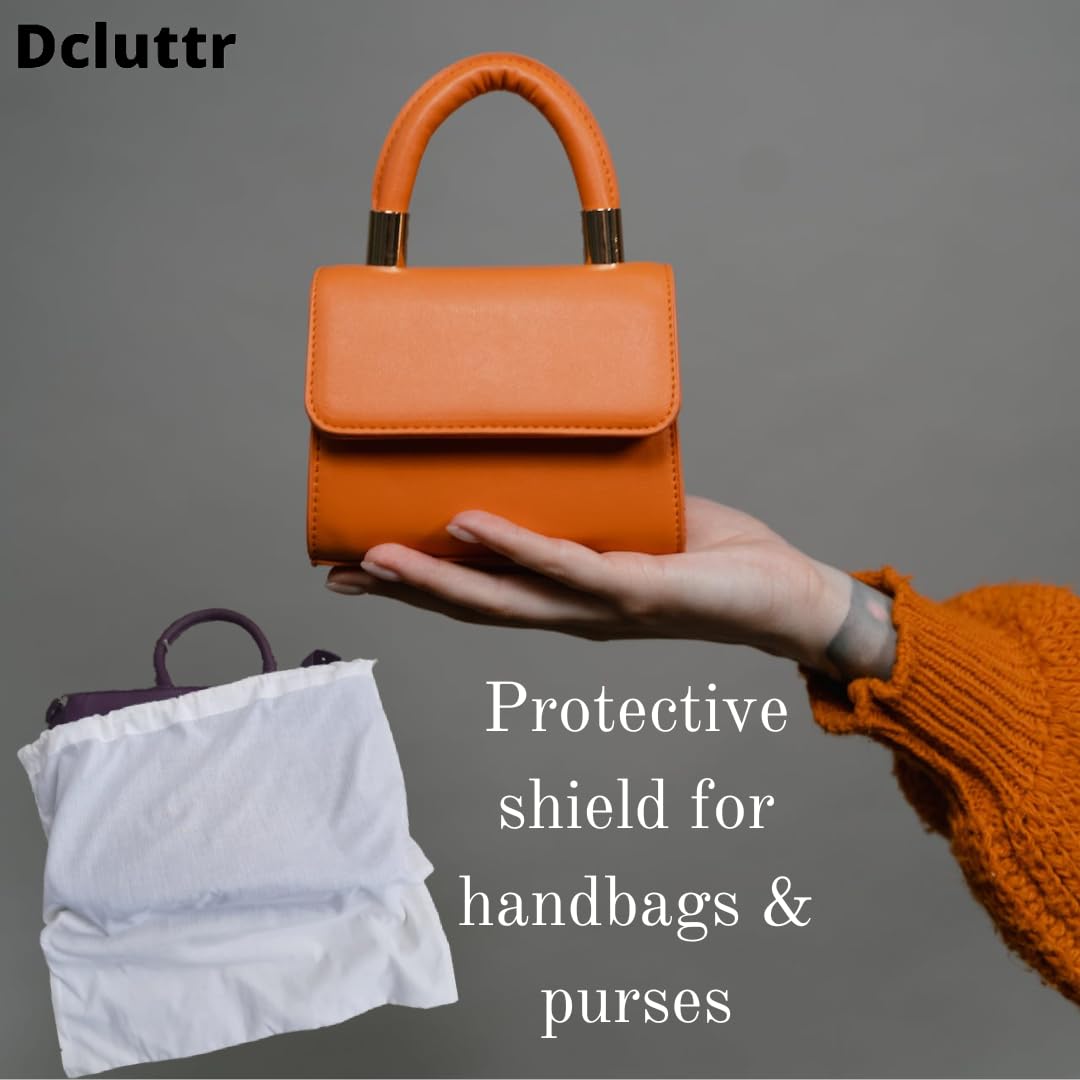 Premium Dust Bags for Handbags & Purses - 7 Pack Odor-Resistant Cotton Storage Covers with Drawstring Closure | Protects Luxury Bags, Shoes & Boots | Perfect for Travel, Closet Organization & Long-Term Storage