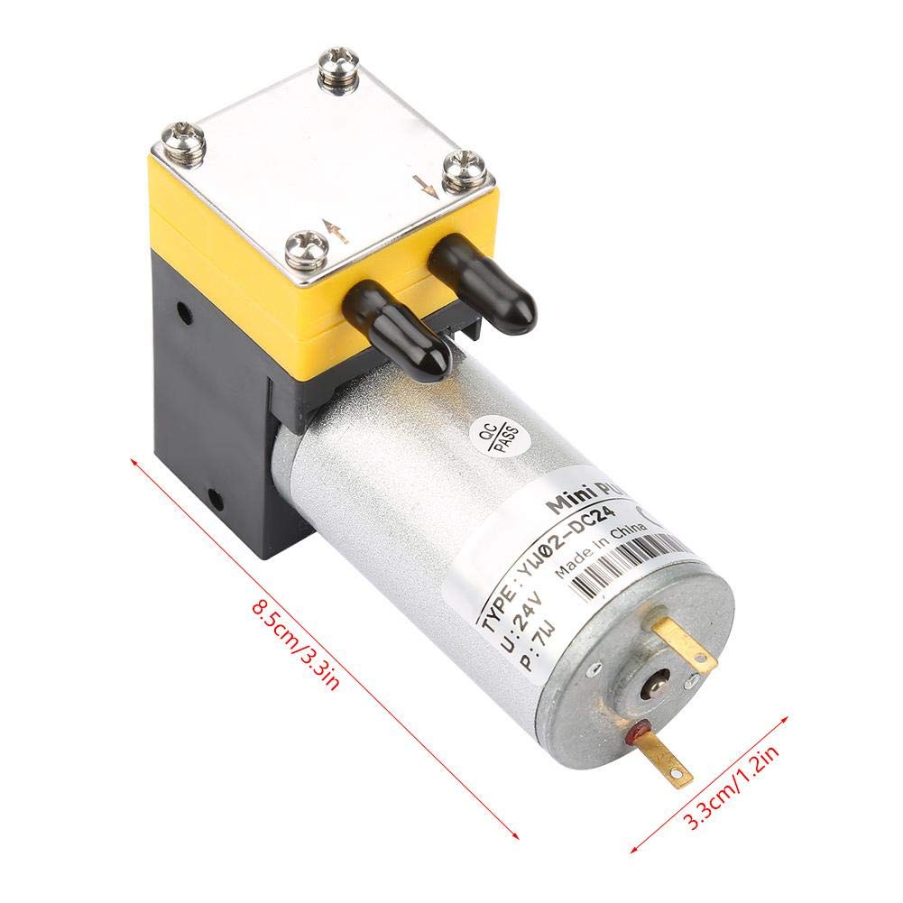 24V Mini Diaphragm Pump 0.4-1L/min - Air & Liquid Transfer Vacuum Pump for Aquariums, Medical Devices & Laboratory Equipment