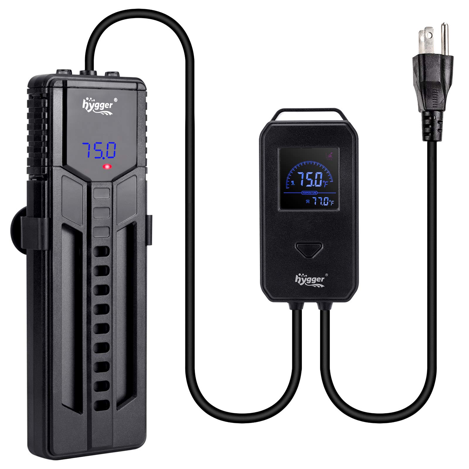 Hygger 500W Submersible Aquarium Heater for Freshwater Fish Tanks (60-120 Gallon) - Digital Thermostat with LCD Display & Built-in Thermometer | Reliable Water Heater for Tropical Fish, Goldfish, and Aquatic Pets | Perfect for Home Aquariums, Fish Breeding, and Aquatic Plant Tanks