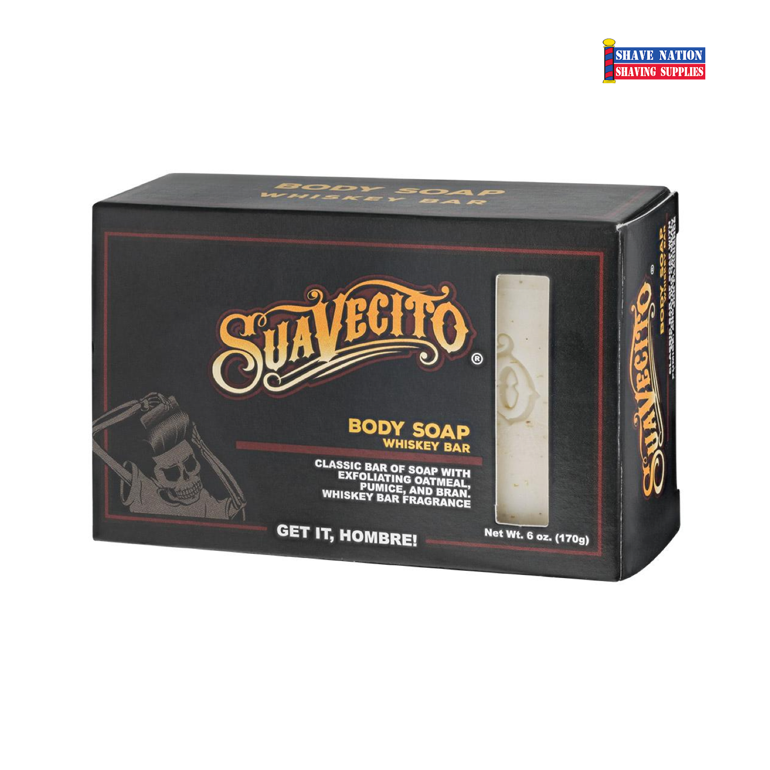 Suavecito Natural Body Soap Bar for Men & Women - Organic Moisturizing Cleanser for Dry & Sensitive Skin - Perfect for Shower, Bath & Travel