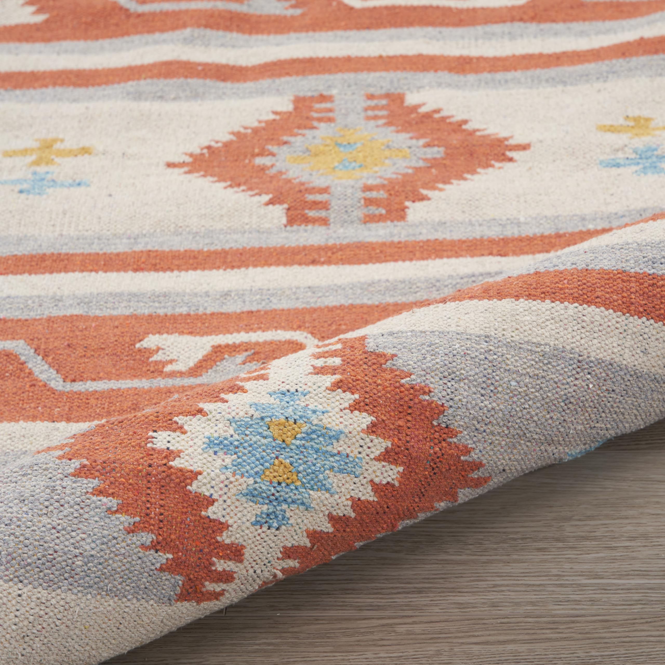 Nourison Baja Tribal Ivory/Grey 8' x 10' Area Rug - Easy to Clean, Non-Shedding, Soft & Durable - Perfect for Bedroom, Living Room, Dining Room & Kitchen Decor (8x10)