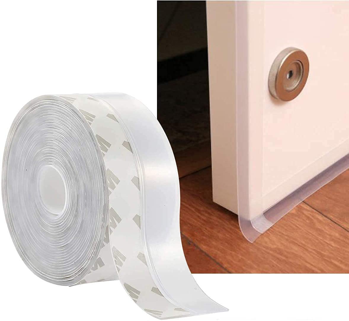 DIOXIT Silicone Door Seal Strips - Self Adhesive Weatherproof Soundproofing Tape for Doors & Windows | 3M White Windproof Insulation Strip | Perfect for Home, Office & RV to Block Drafts, Noise & Insects