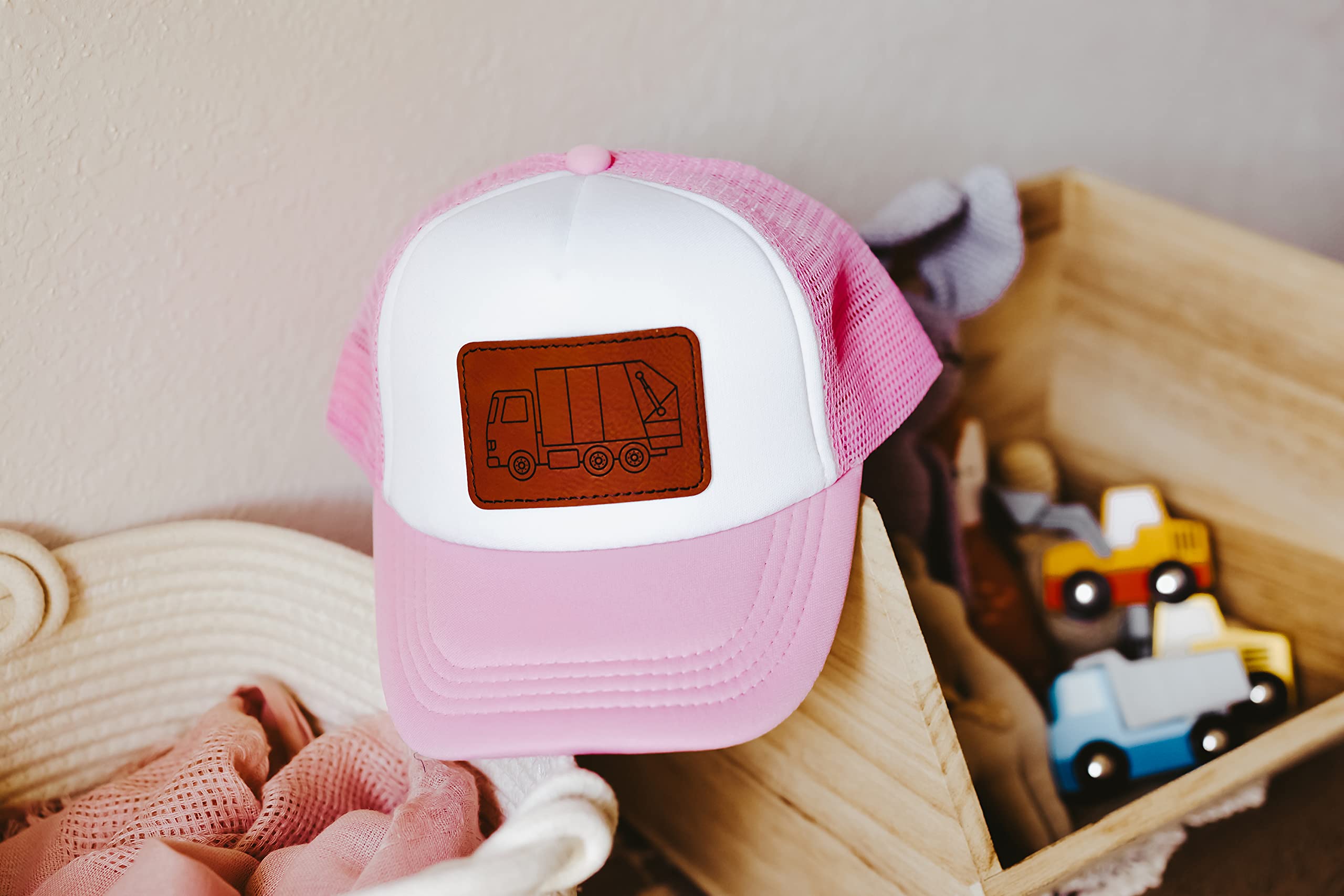 Kids Garbage Truck Hat - Unisex Toddler Trash Truck Baseball Cap for Boys & Girls (Pink) | Fun Pretend Play, Costume Party & Outdoor Activities