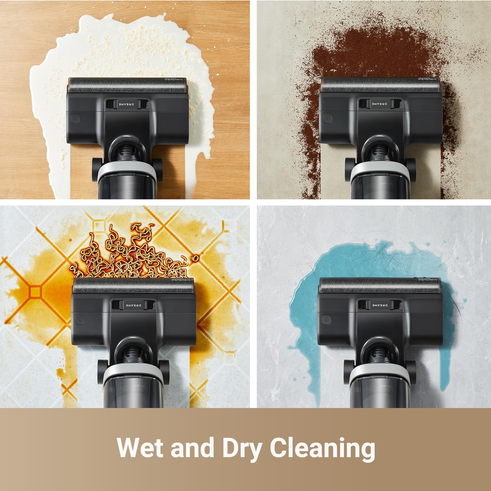 Dreame H14 Cordless Wet Dry Vacuum Cleaner and Mop - 180° Lie-Flat Design, 140°F Self-Cleaning Brush, 5-Minute Hot Air Drying | Powerful Suction for Hard Floors, Pet Hair & Sticky Messes | Ideal for Kitchen Spills, Bathroom Cleaning & Whole-House Maintenance