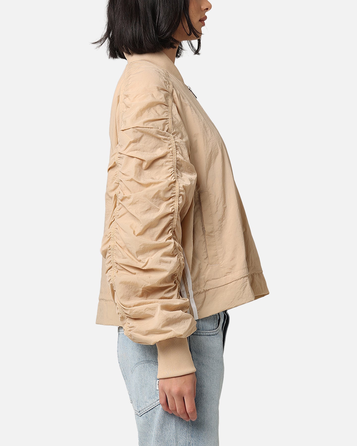 Adidas Women's Lightweight Bomber Jacket - Magic Beige | Stylish Outerwear for Casual Wear, Travel & Everyday Comfort
