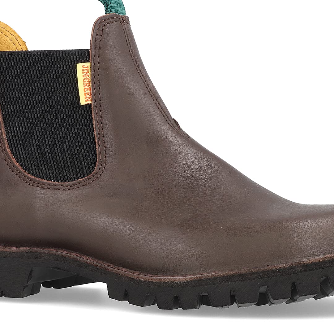 Jim Green Men's Stockman Slip-On Boots - Water Resistant Full Grain Leather Work & Dress Boots for Outdoor, Casual & Office Wear