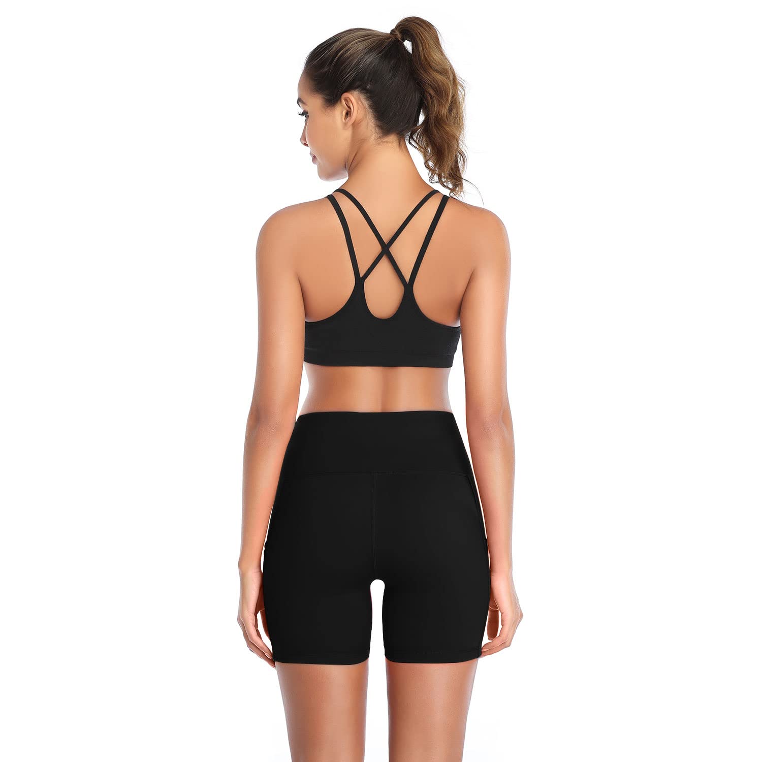 Best High Waist Yoga Shorts for Women - Tummy Control Workout Biker Running Athletic Compression Shorts with Pockets - Perfect for Gym, Yoga, Running & Casual Wear