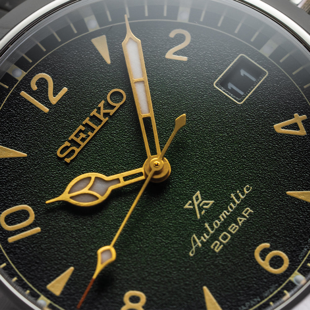 Seiko SPB155 Prospex Land 38mm Automatic Green Dial Men's Watch with Stainless Steel Bracelet - Perfect for Outdoor Adventures, Hiking, and Everyday Wear