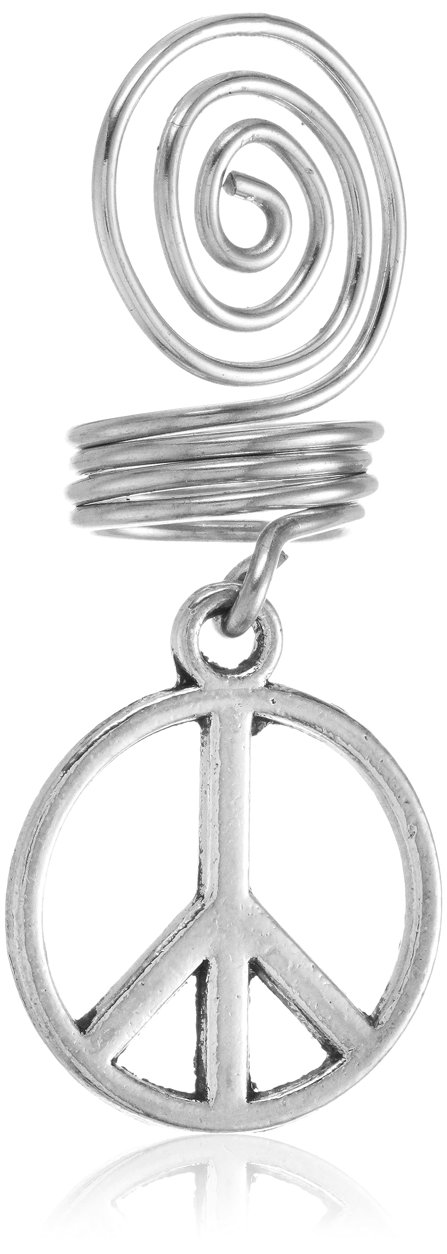 Peace Sign Hair Cuff - Boho Hair Jewelry for Dreadlocks & Natural Hair - Handmade Loc Accessories for Women - Perfect for Festivals, Weddings & Everyday Style