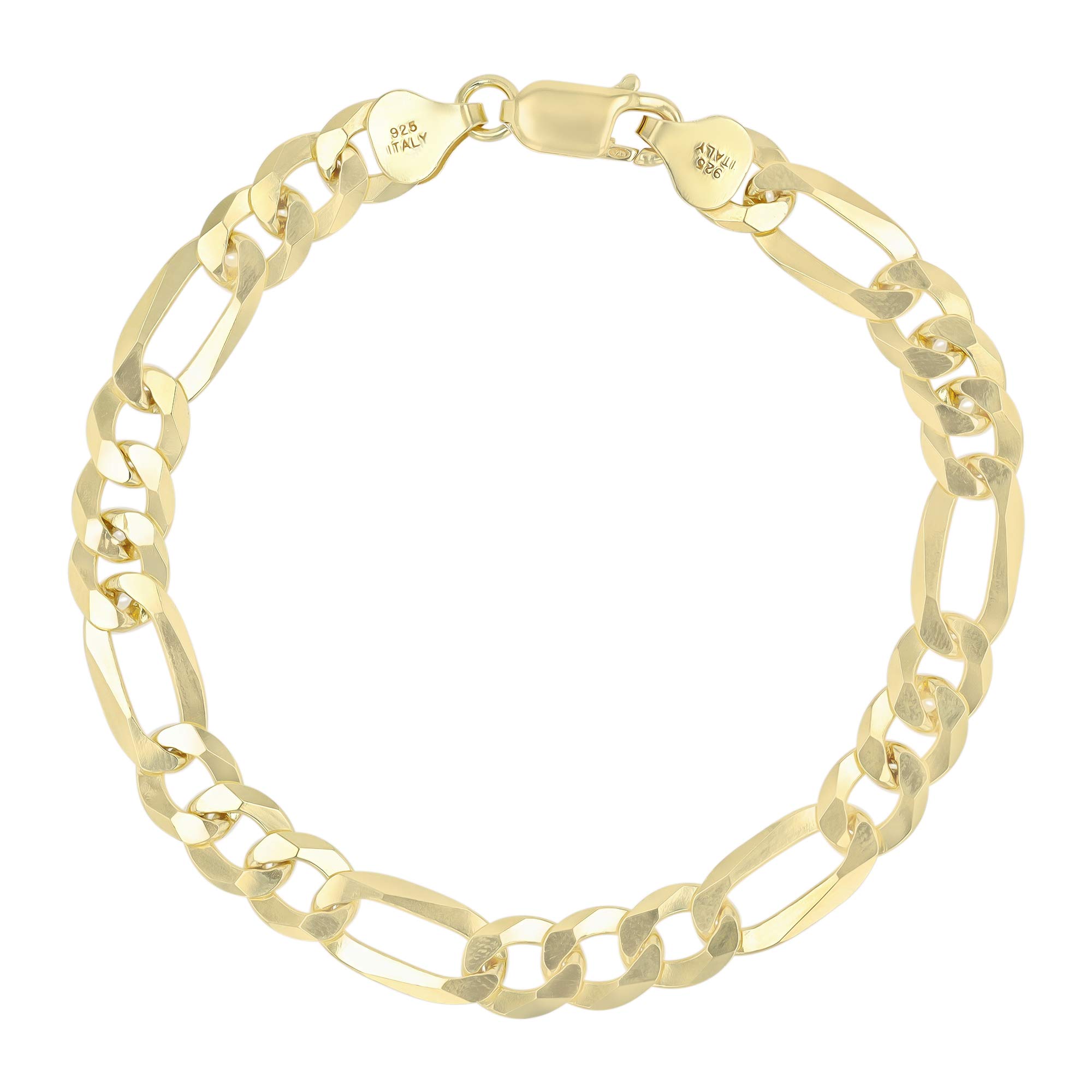 14K Gold or Rhodium Plated Sterling Silver Figaro Chain Necklace for Men - 1mm to 13mm Thickness - Solid 925 Italian Jewelry for Everyday Wear, Gifts & Special Occasions