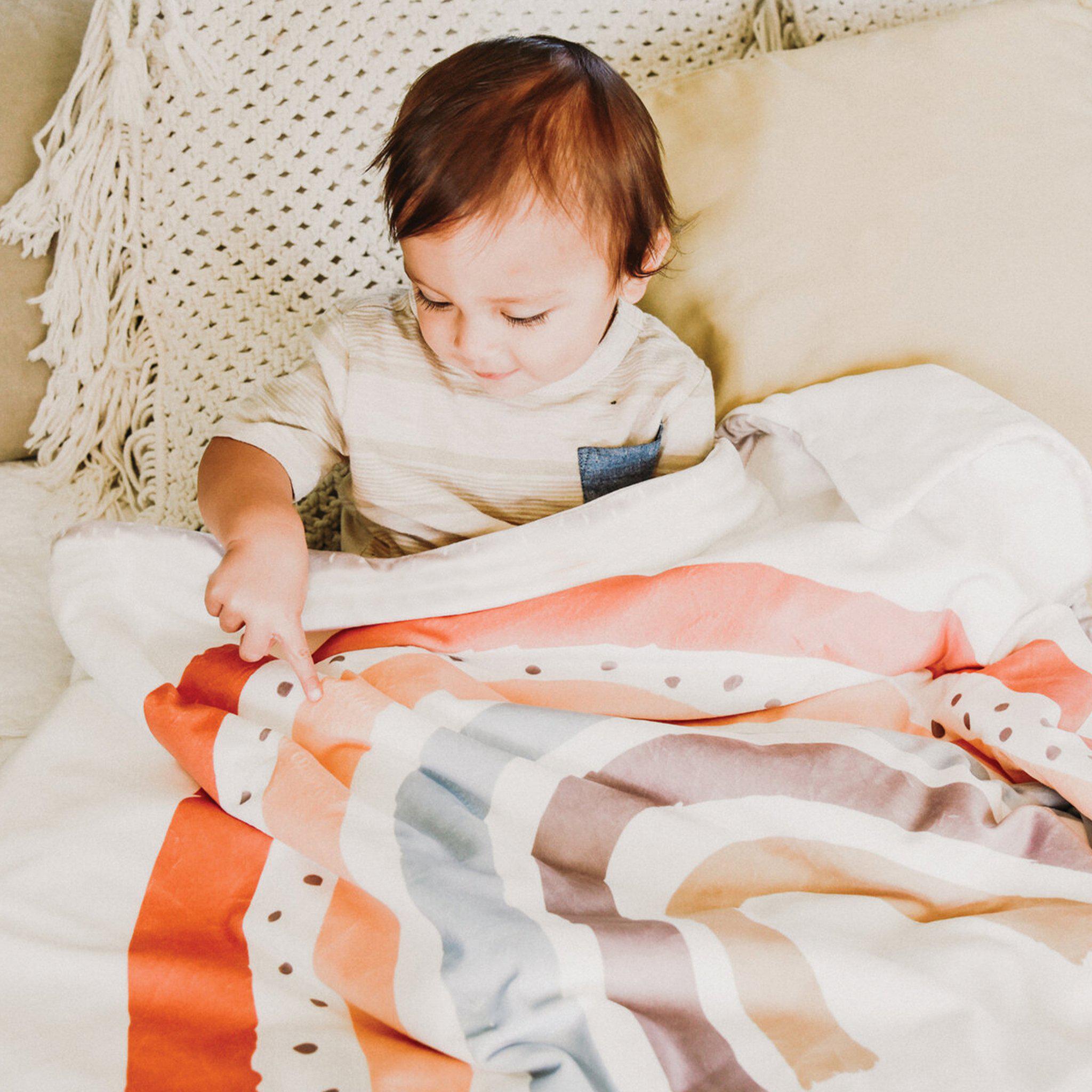 Little Sunshine Rainbow Baby Blanket 41 x 28 Inches - Soft Nursery Blanket for Newborns, Infants & Toddlers - Perfect for Swaddling, Stroller, Crib & Photo Props