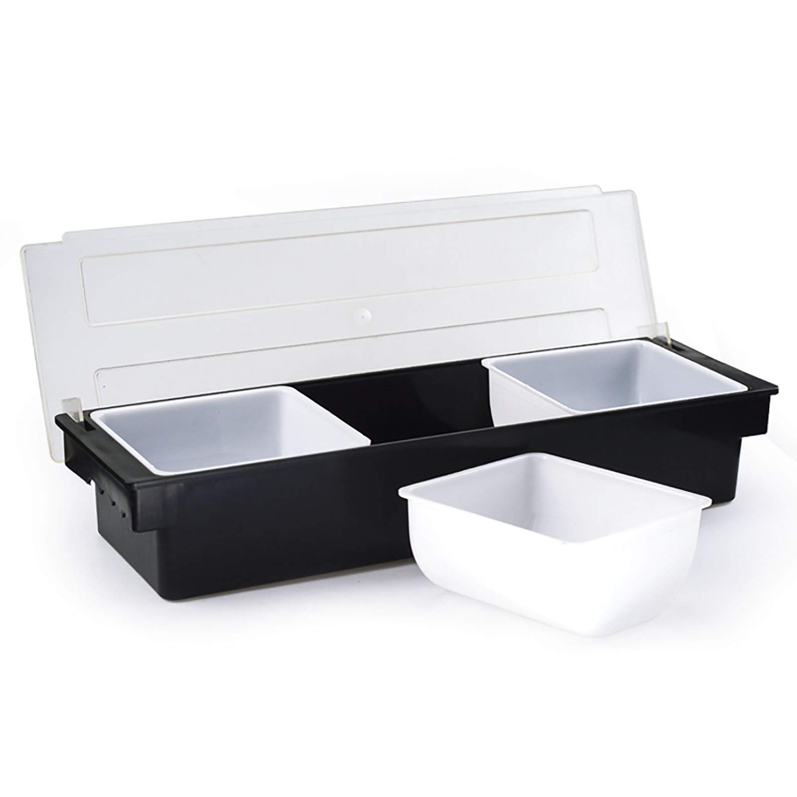 3-Tier Refrigerated Compartment Fruit & Condiment Tray with Lid - Perfect for Bartending, Restaurants, Bars, Ice Cream & Dry Fruit Storage | Ideal for Chilling, Serving & Organizing