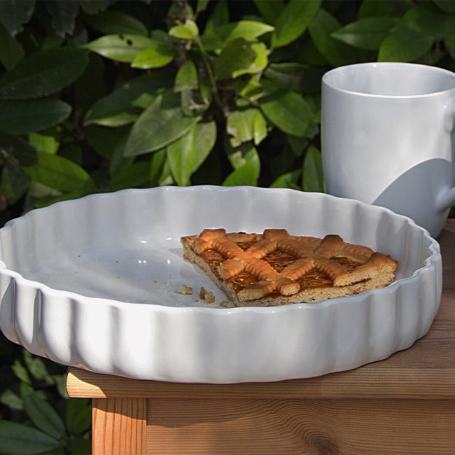 Asa Germany White Grande Scalloped Tart Dish - Elegant Ceramic Baking Pan for Pies, Quiches & Desserts | Perfect for Holiday Baking, Dinner Parties & Family Gatherings